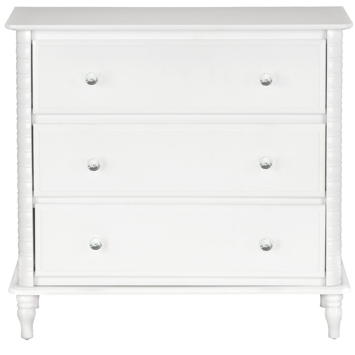 Rowan Valley Linden 3 Drawer Dresser with Wood Feet - White