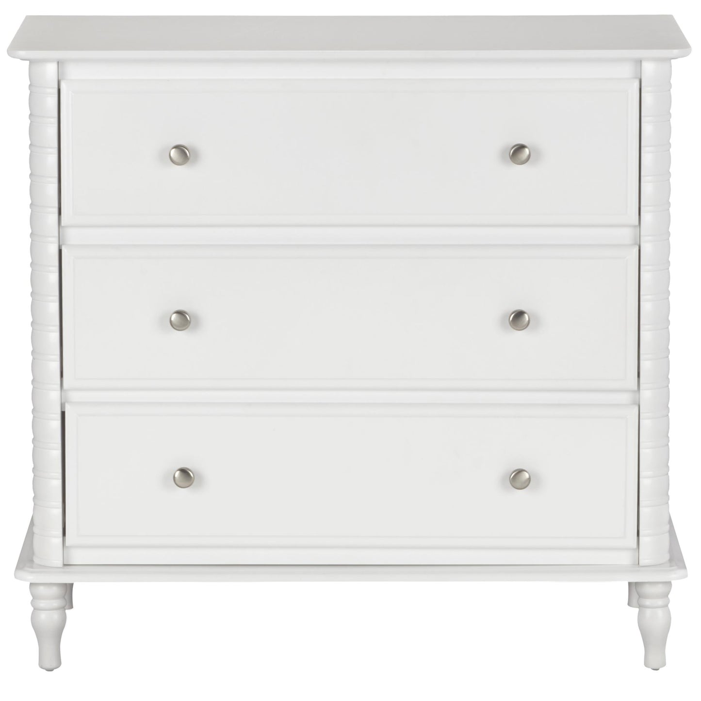 Rowan Valley Linden 3 Drawer Dresser with Wood Feet - White