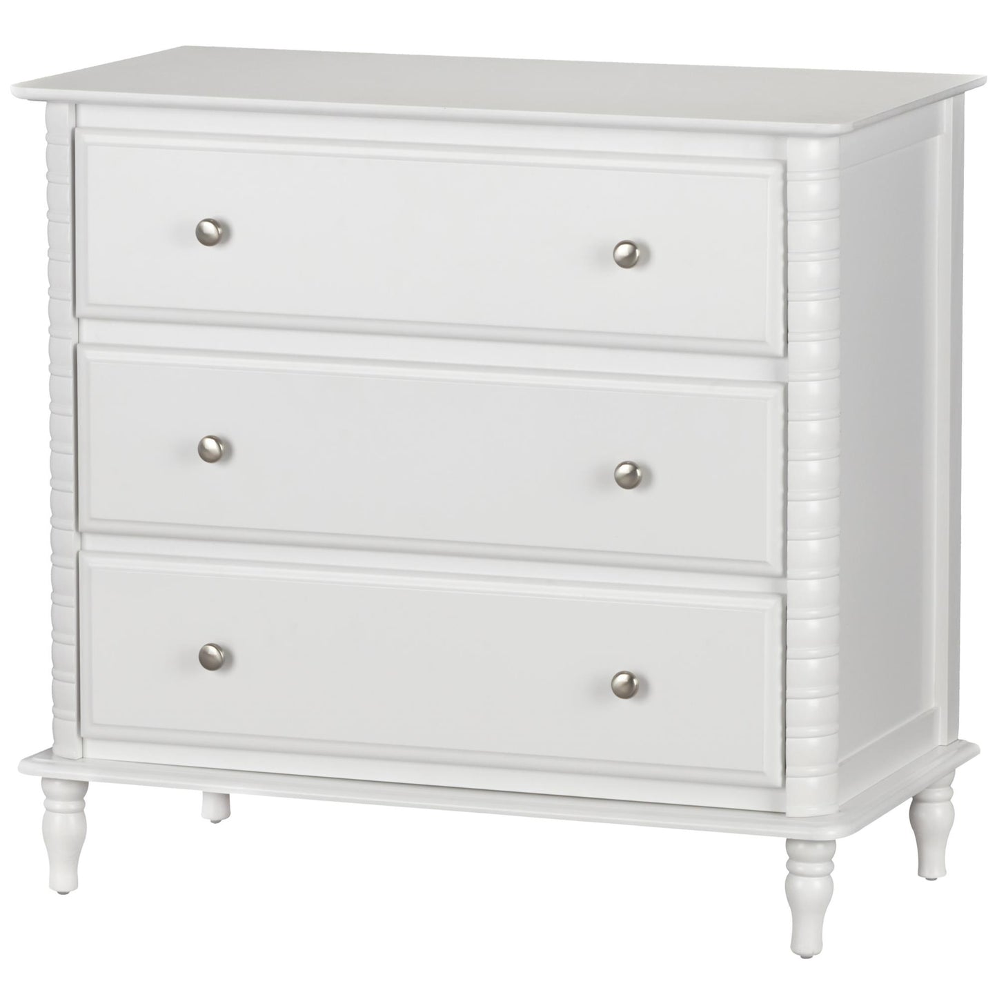 Rowan Valley Linden 3 Drawer Dresser with Wood Feet - White