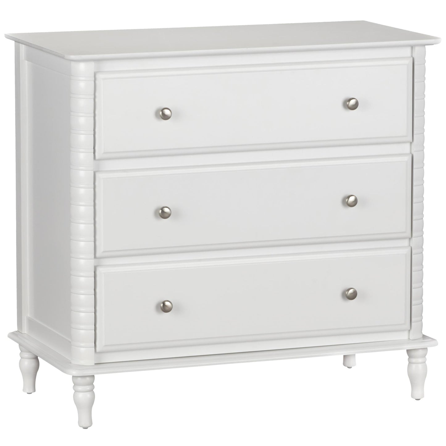 Rowan Valley Linden 3 Drawer Dresser with Wood Feet - White