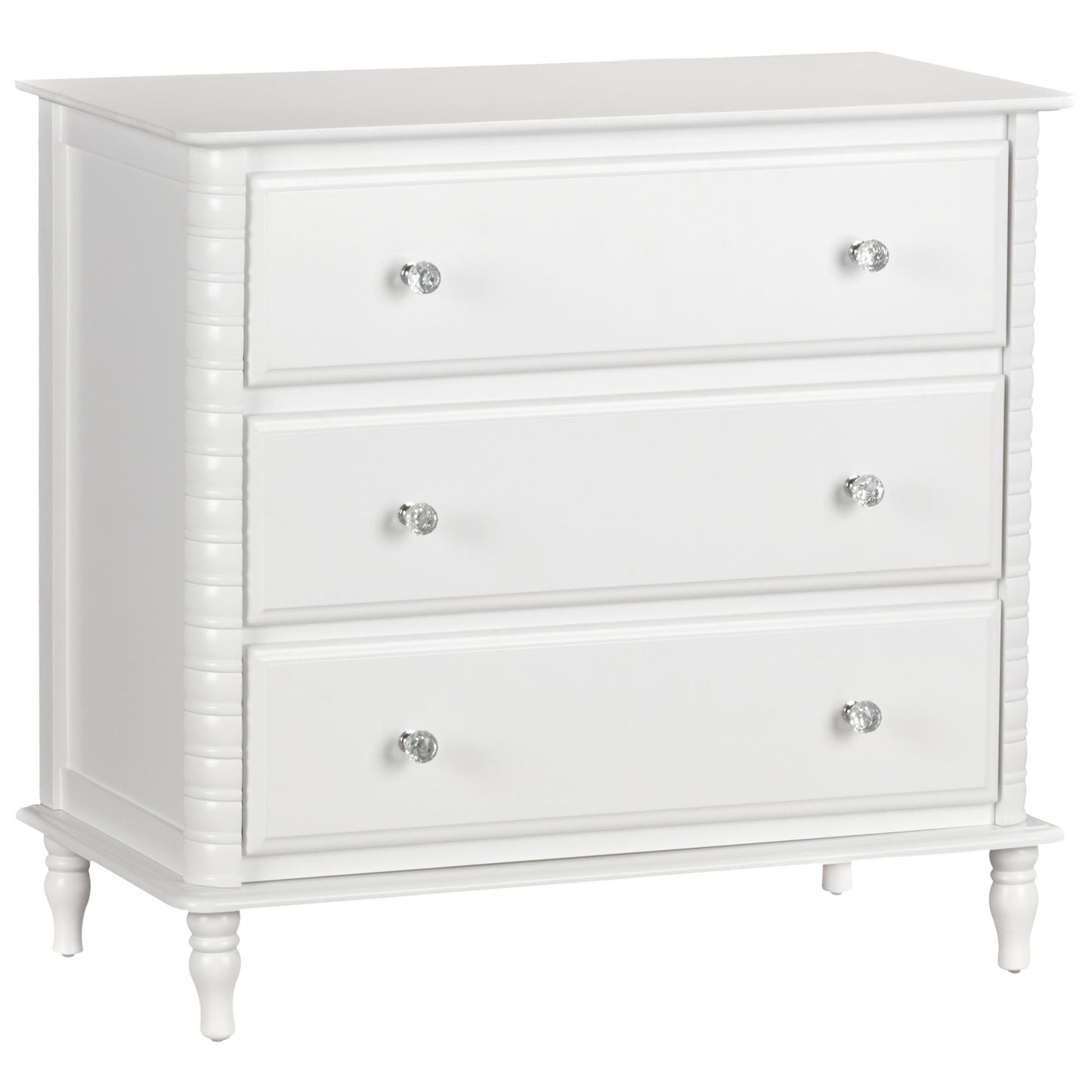 Rowan Valley Linden 3 Drawer Dresser with Wood Feet - White