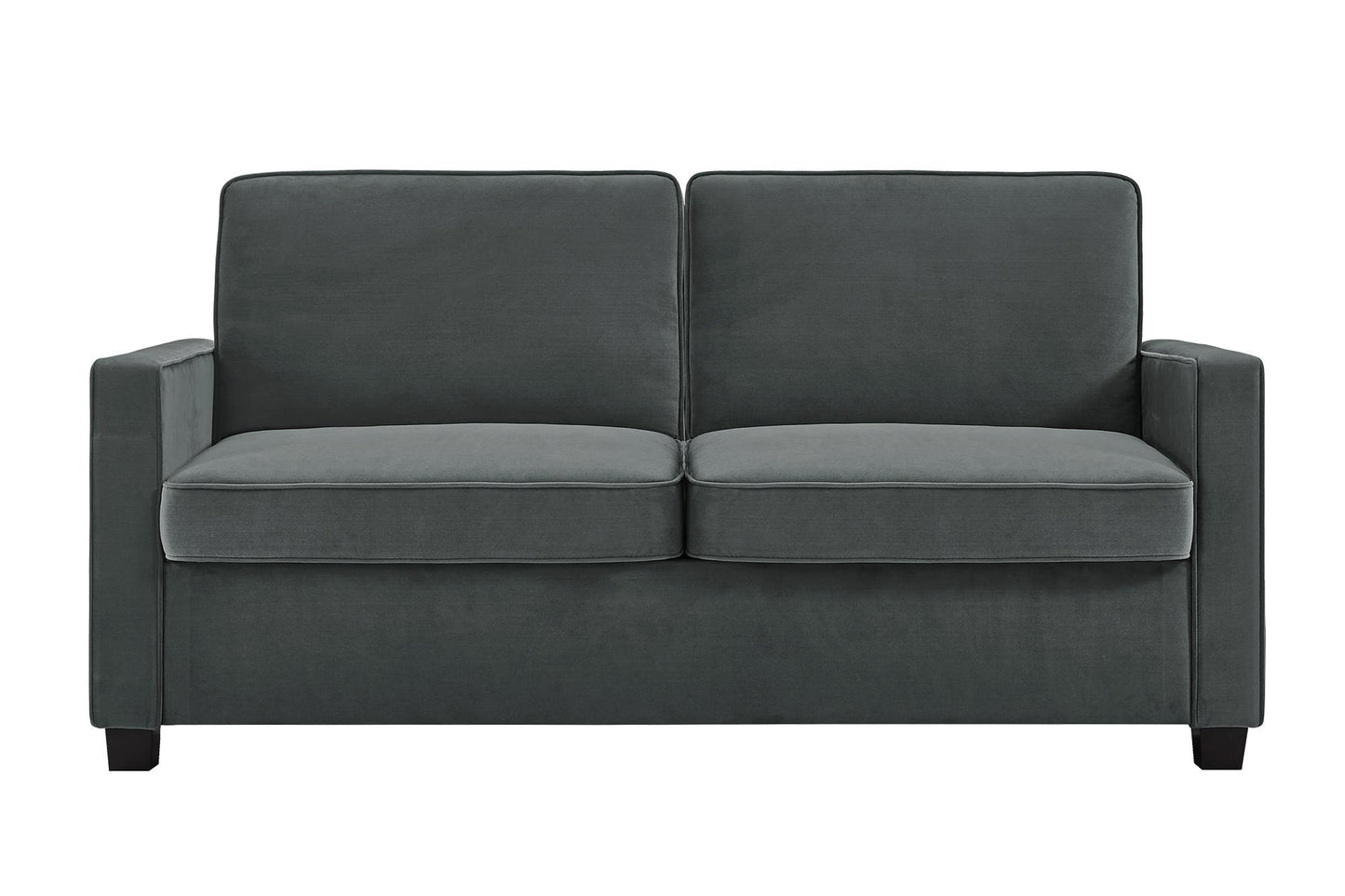 DHP Cooper Loveseat Sofa Sleeper with Full Memory Foam Mattress, Gray Velvet - Gray - Full