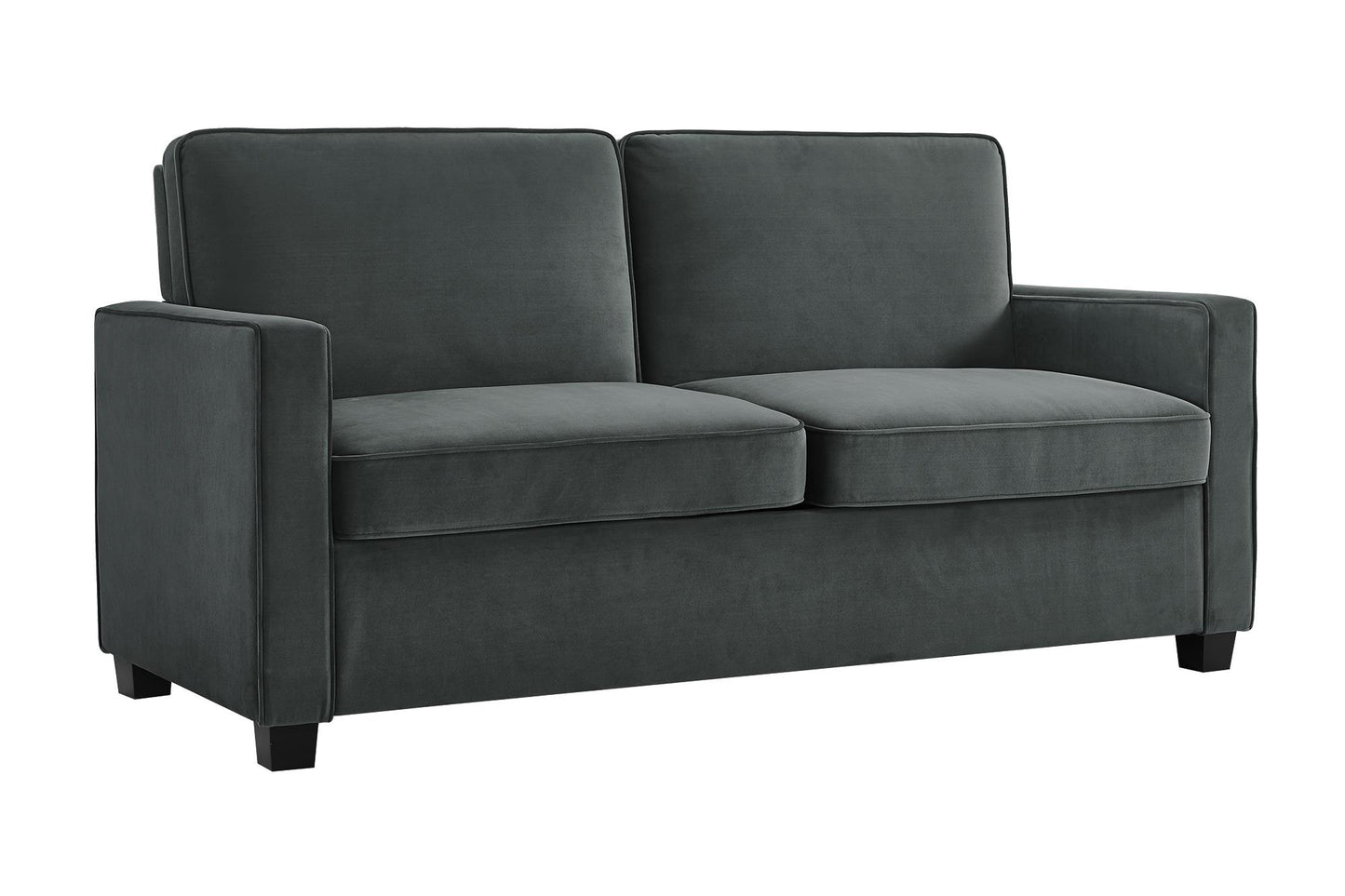 DHP Cooper Loveseat Sofa Sleeper with Full Memory Foam Mattress, Gray Velvet - Gray - Full