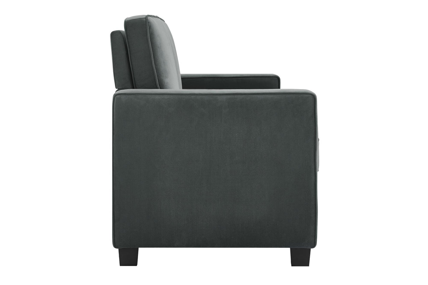 DHP Cooper Loveseat Sofa Sleeper with Full Memory Foam Mattress, Gray Velvet - Gray - Full