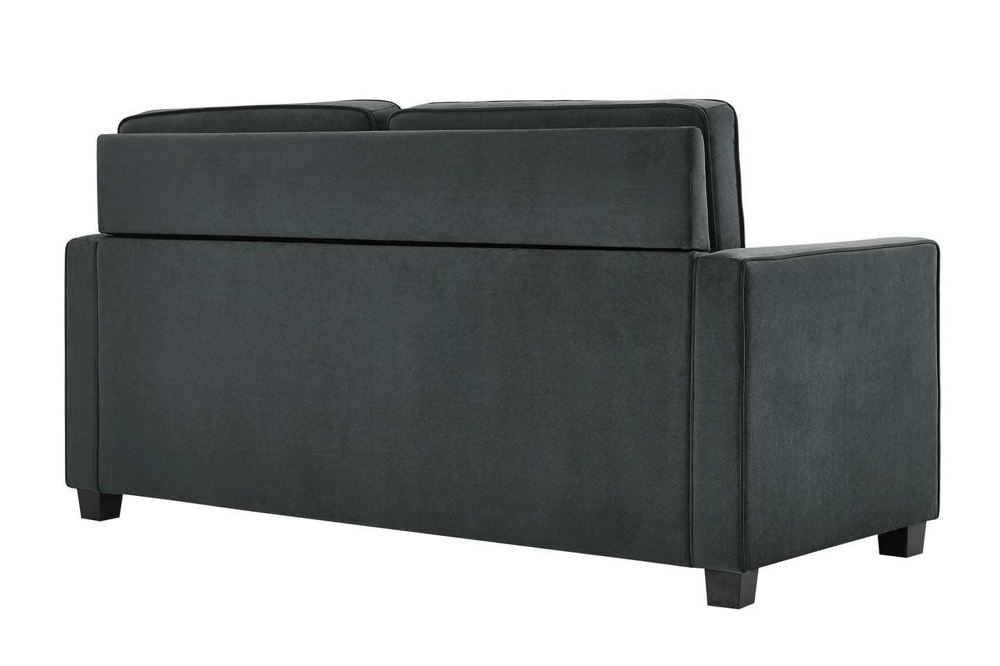 DHP Cooper Loveseat Sofa Sleeper with Full Memory Foam Mattress, Gray Velvet - Gray - Full