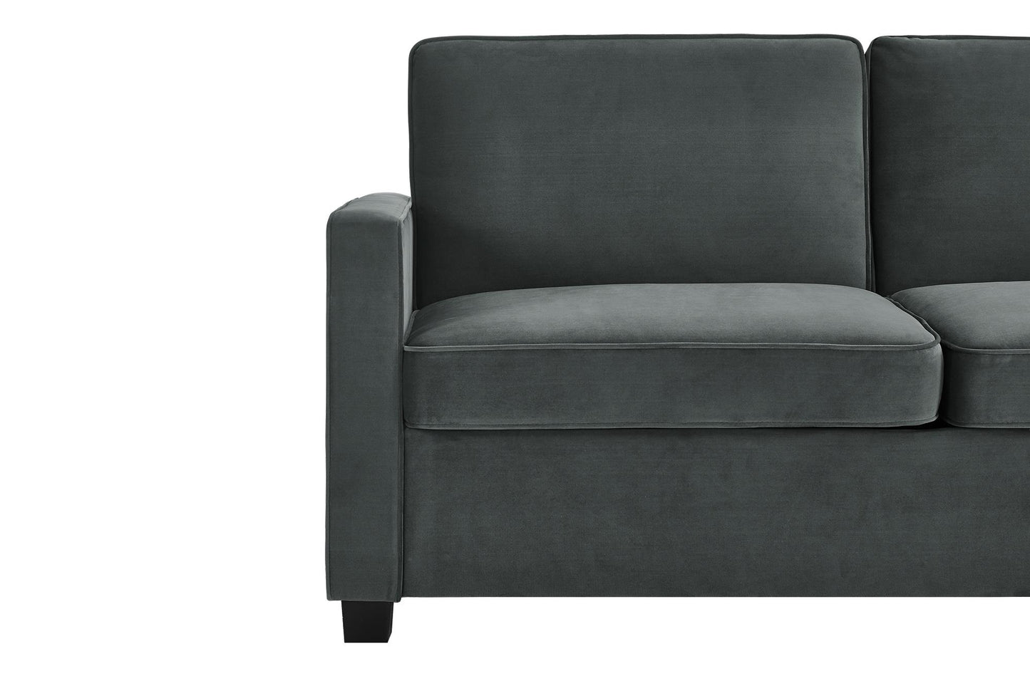 DHP Cooper Loveseat Sofa Sleeper with Full Memory Foam Mattress, Gray Velvet - Gray - Full