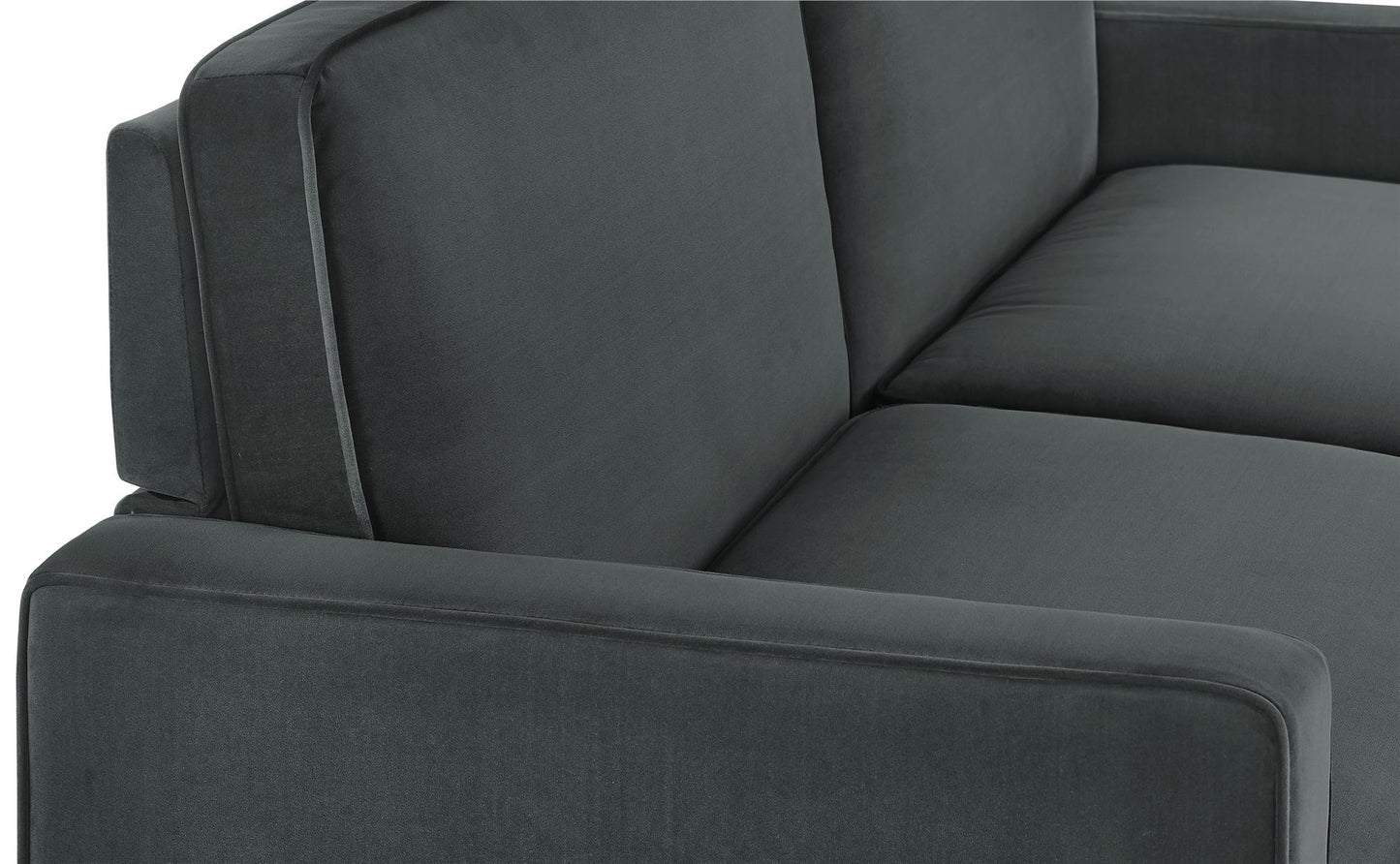 DHP Cooper Loveseat Sofa Sleeper with Full Memory Foam Mattress, Gray Velvet - Gray - Full