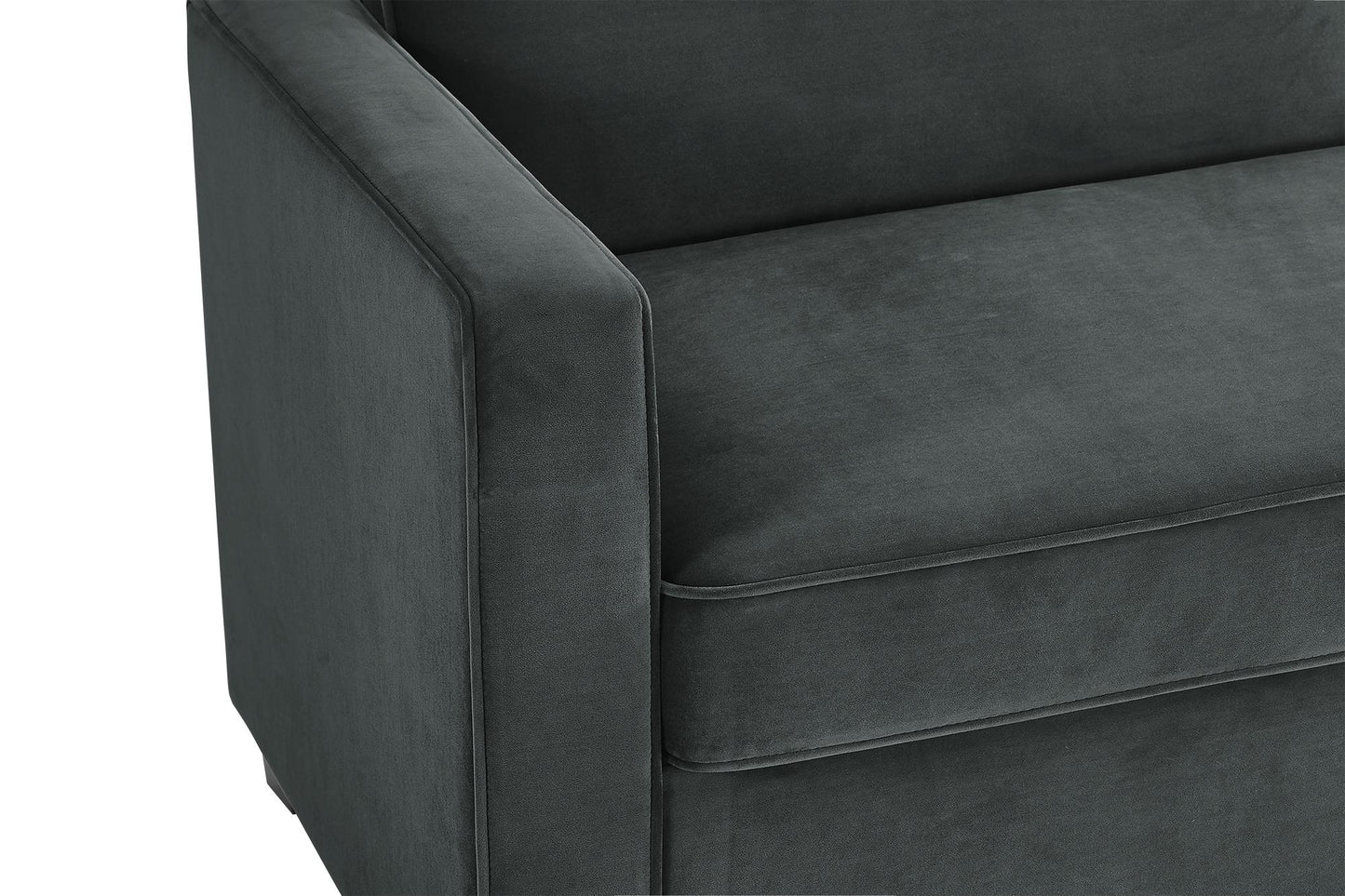 DHP Cooper Loveseat Sofa Sleeper with Full Memory Foam Mattress, Gray Velvet - Gray - Full