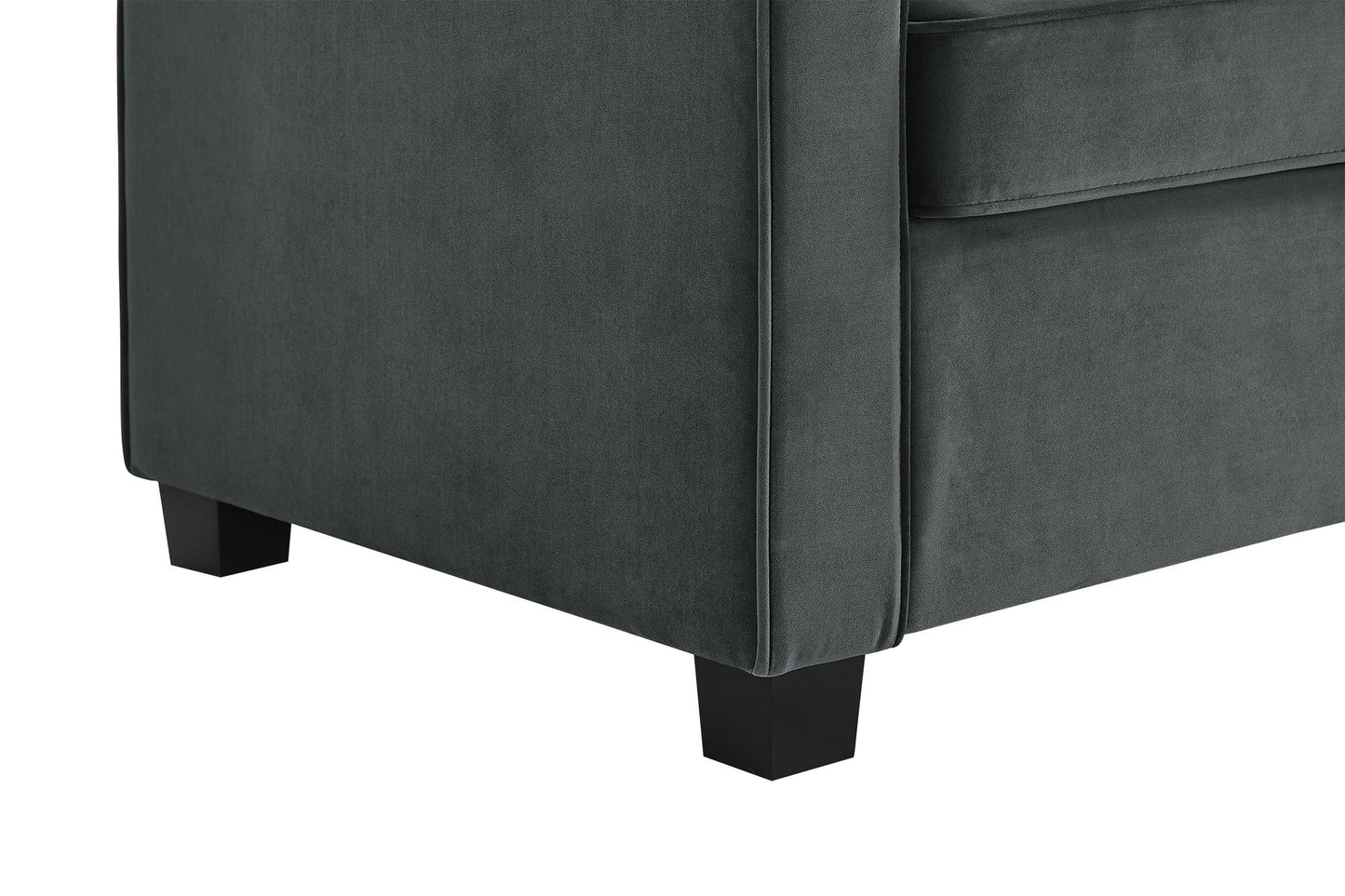 DHP Cooper Loveseat Sofa Sleeper with Full Memory Foam Mattress, Gray Velvet - Gray - Full