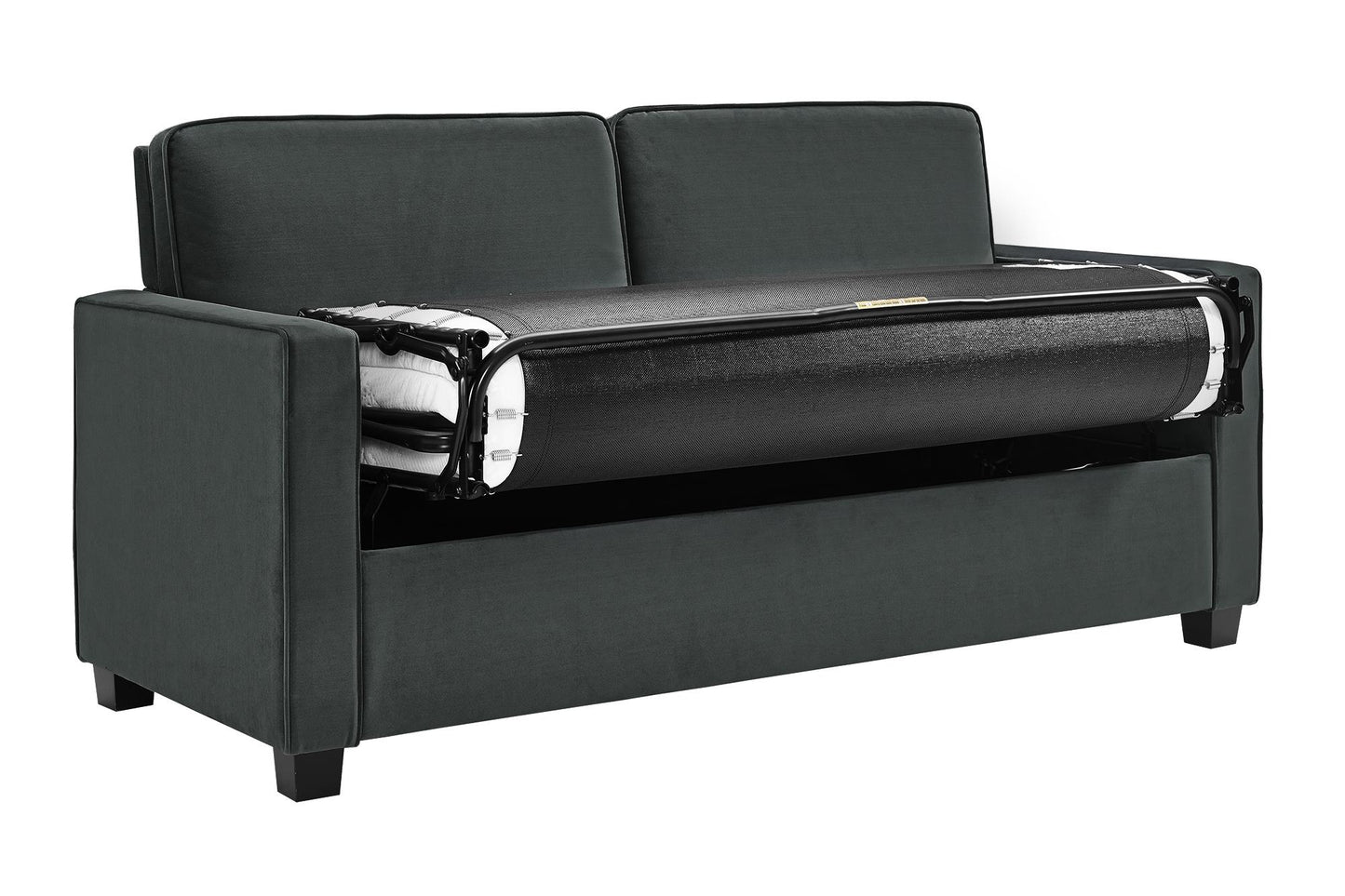DHP Cooper Loveseat Sofa Sleeper with Full Memory Foam Mattress, Gray Velvet - Gray - Full