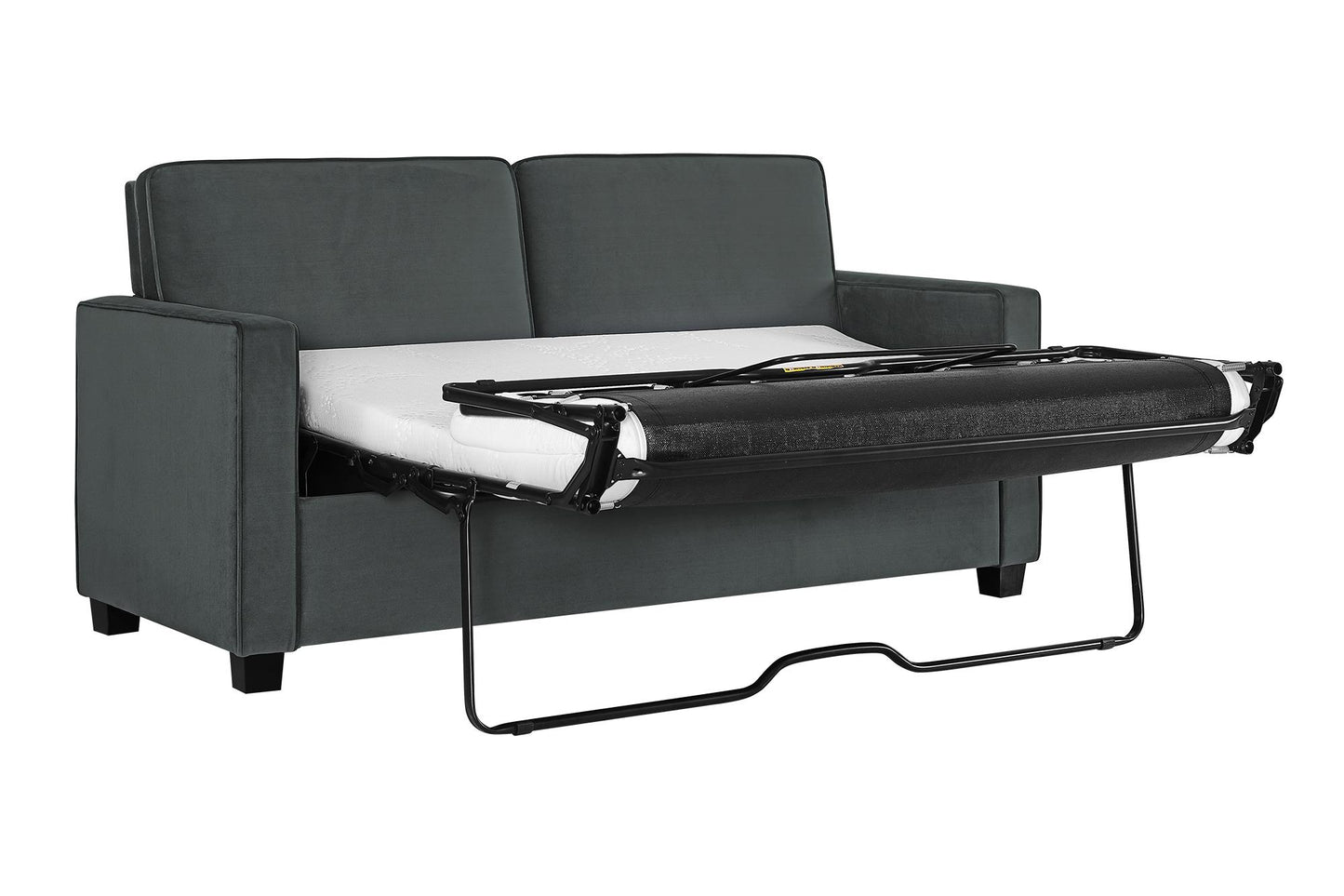 DHP Cooper Loveseat Sofa Sleeper with Full Memory Foam Mattress, Gray Velvet - Gray - Full