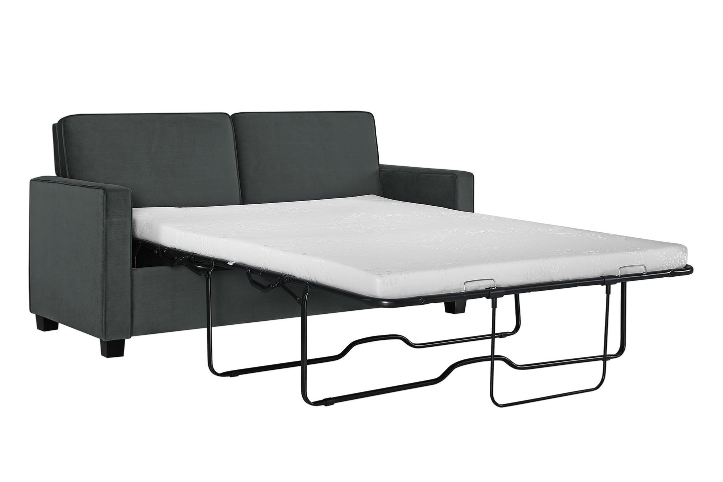 DHP Cooper Loveseat Sofa Sleeper with Full Memory Foam Mattress, Gray Velvet - Gray - Full