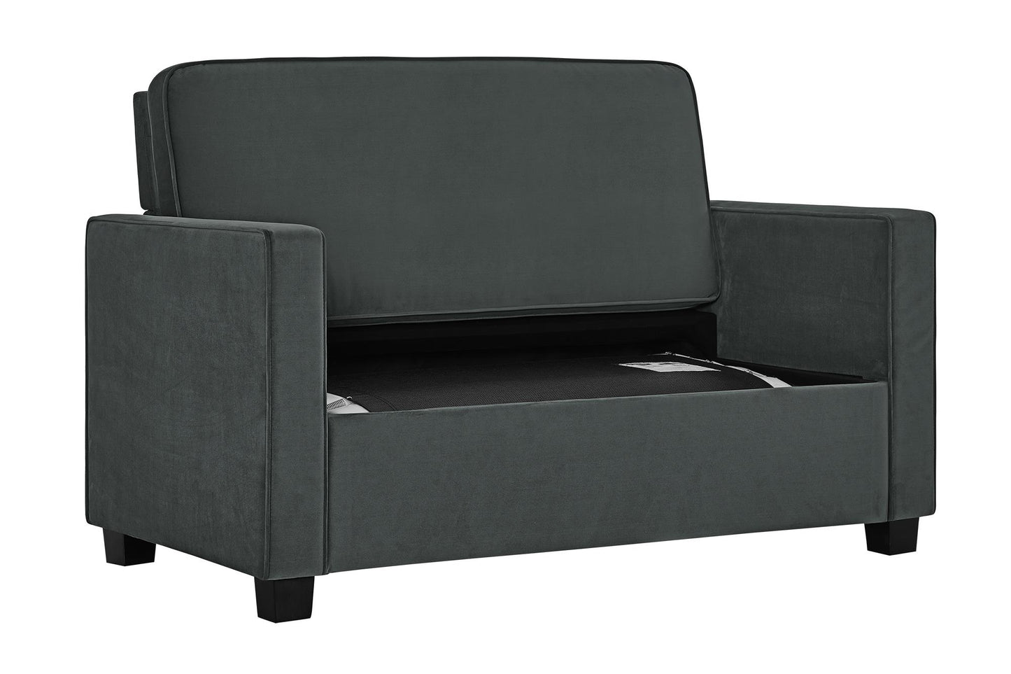 Casey Loveseat Sofa Sleeper with Memory Foam Pull-Out Mattress - Gray - Twin