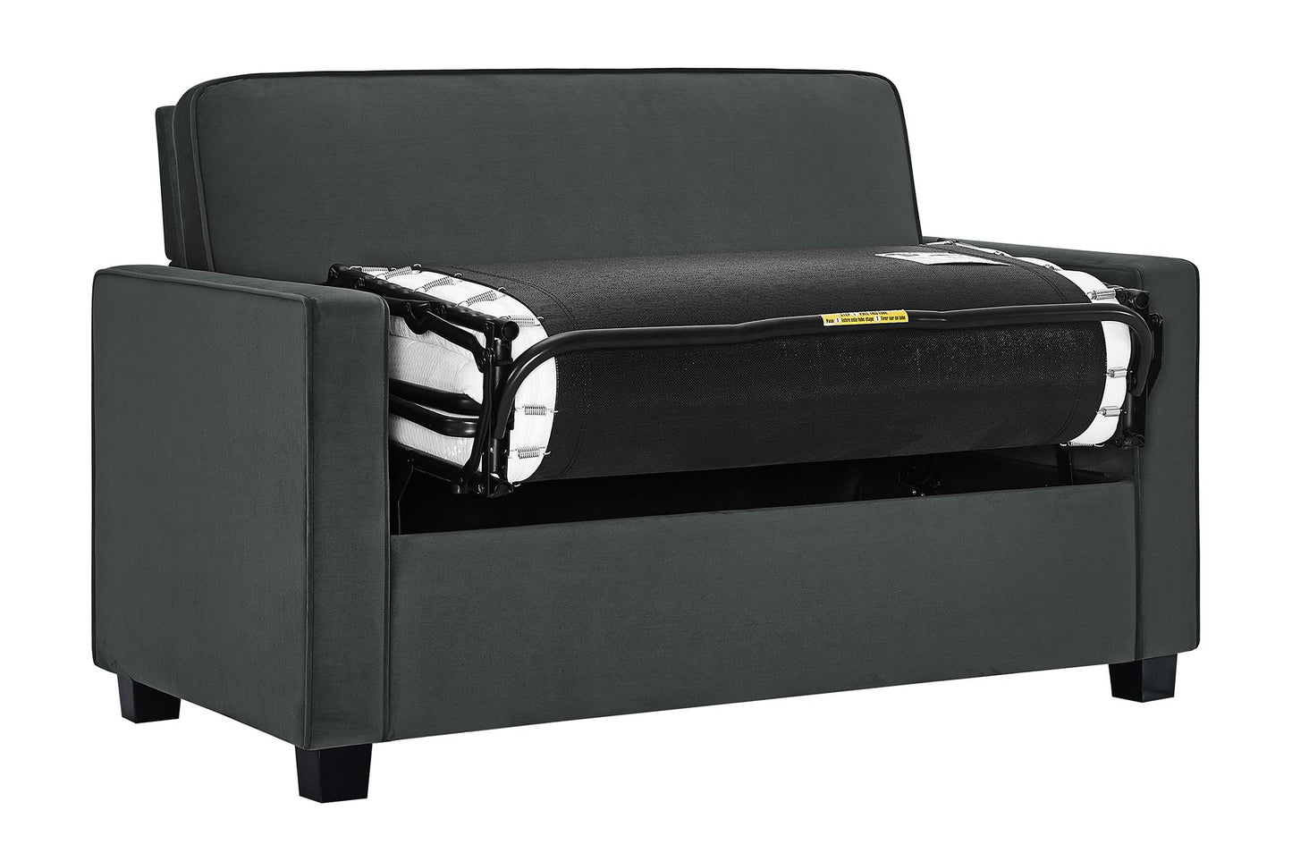 Casey Loveseat Sofa Sleeper with Memory Foam Pull-Out Mattress - Gray - Twin