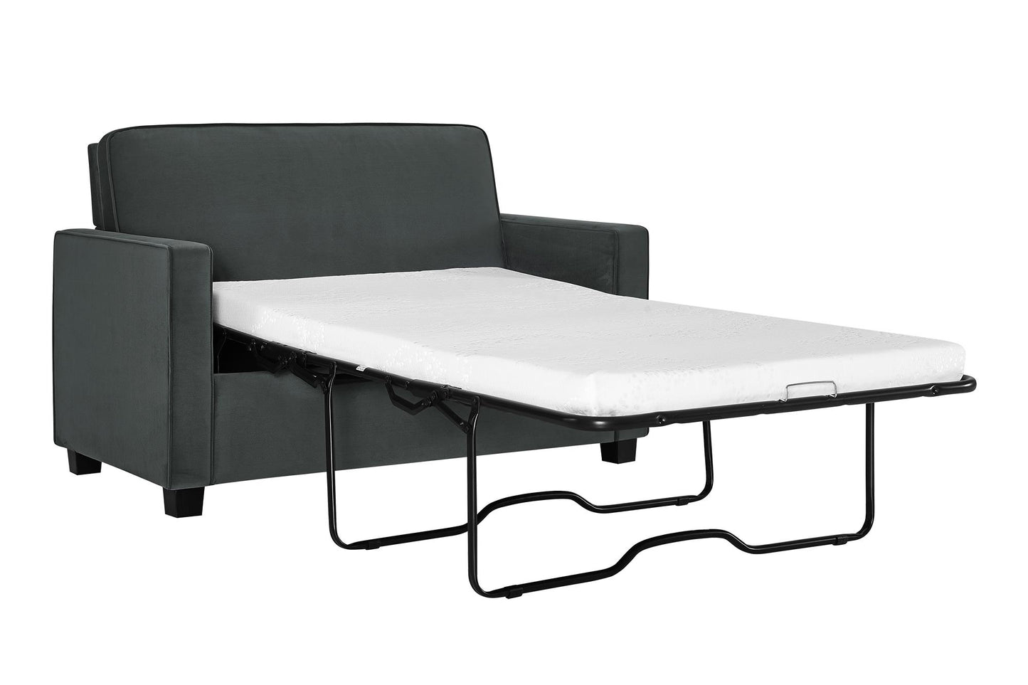 Casey Loveseat Sofa Sleeper with Memory Foam Pull-Out Mattress - Gray - Twin