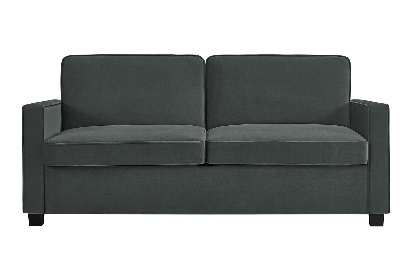 DHP Cooper Sofa Sleeper with Queen Memory Foam Mattress, Gray Velvet - Gray - Queen