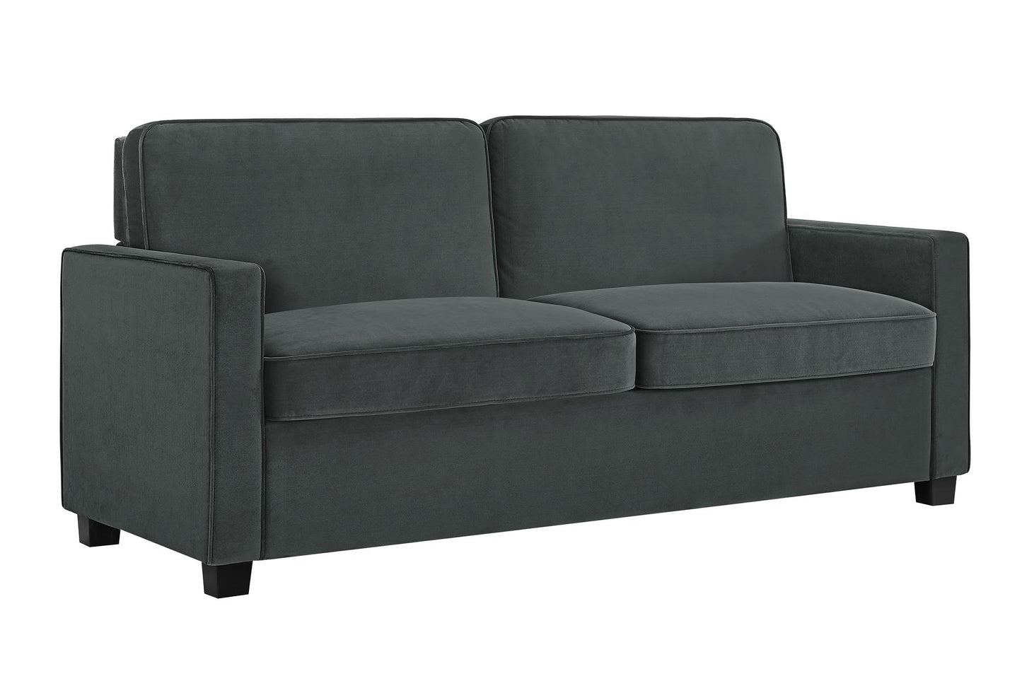 DHP Cooper Sofa Sleeper with Queen Memory Foam Mattress, Gray Velvet - Gray - Queen
