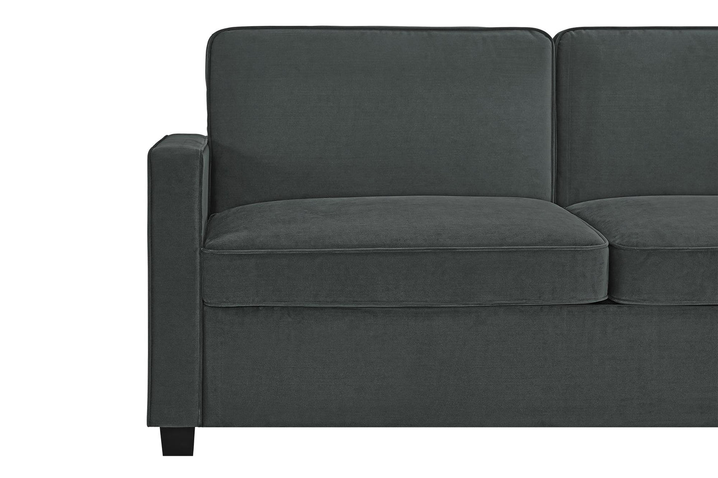 DHP Cooper Sofa Sleeper with Queen Memory Foam Mattress, Gray Velvet - Gray - Queen