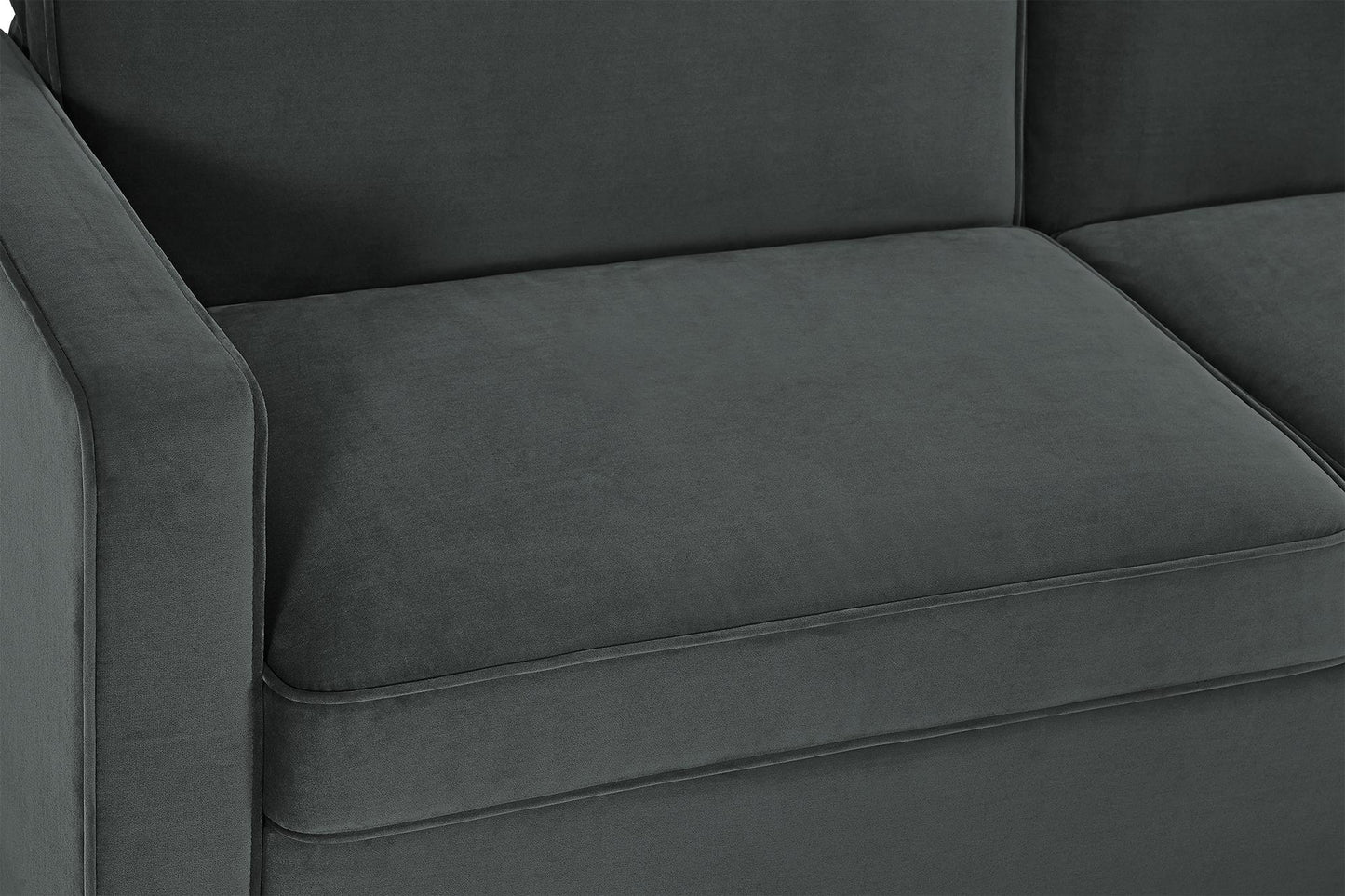 DHP Cooper Sofa Sleeper with Queen Memory Foam Mattress, Gray Velvet - Gray - Queen