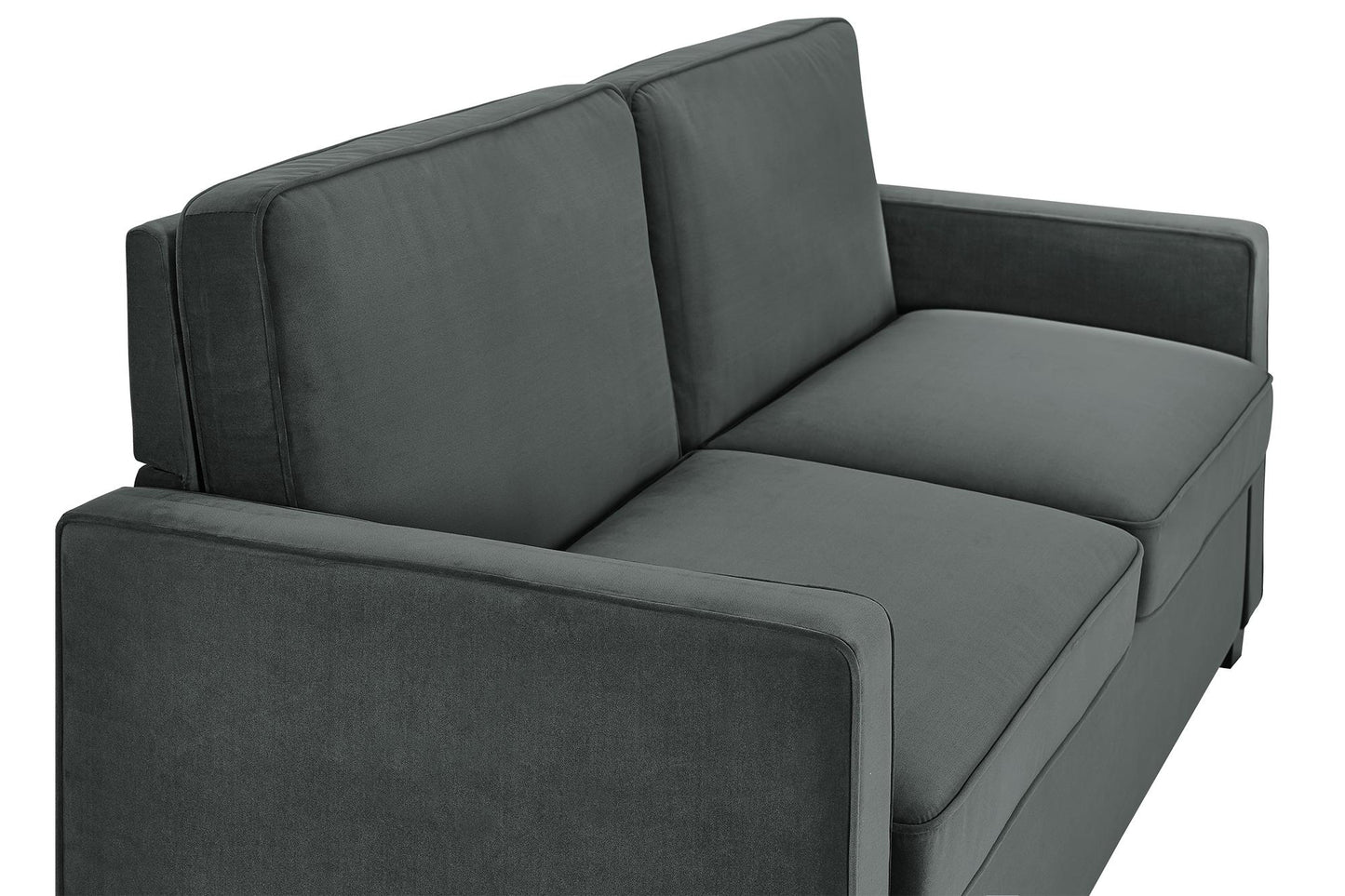 DHP Cooper Sofa Sleeper with Queen Memory Foam Mattress, Gray Velvet - Gray - Queen