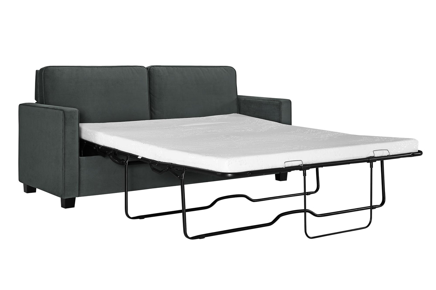 DHP Cooper Sofa Sleeper with Queen Memory Foam Mattress, Gray Velvet - Gray - Queen