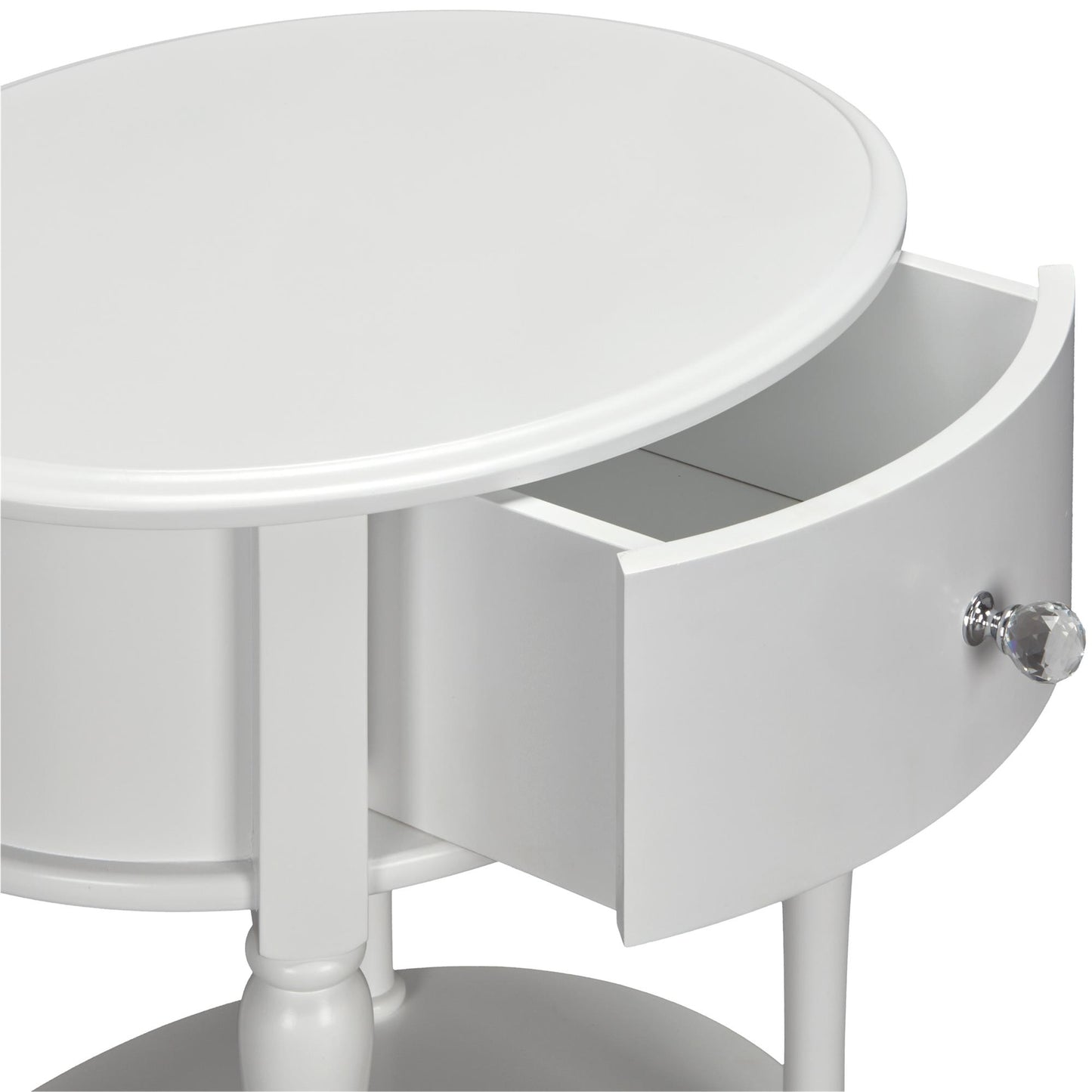 Rowan Valley Laren Oval 1 Drawer Nightstand with Wood Legs - White