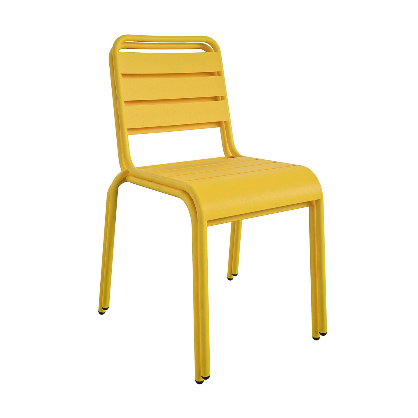 Poolside Gossip June Outdoor/Indoor Stacking Dining Chairs Set - Yellow - 2-Pack