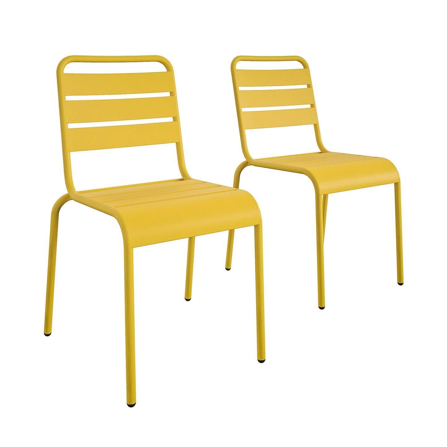 Poolside Gossip June Outdoor/Indoor Stacking Dining Chairs Set - Yellow - 2-Pack