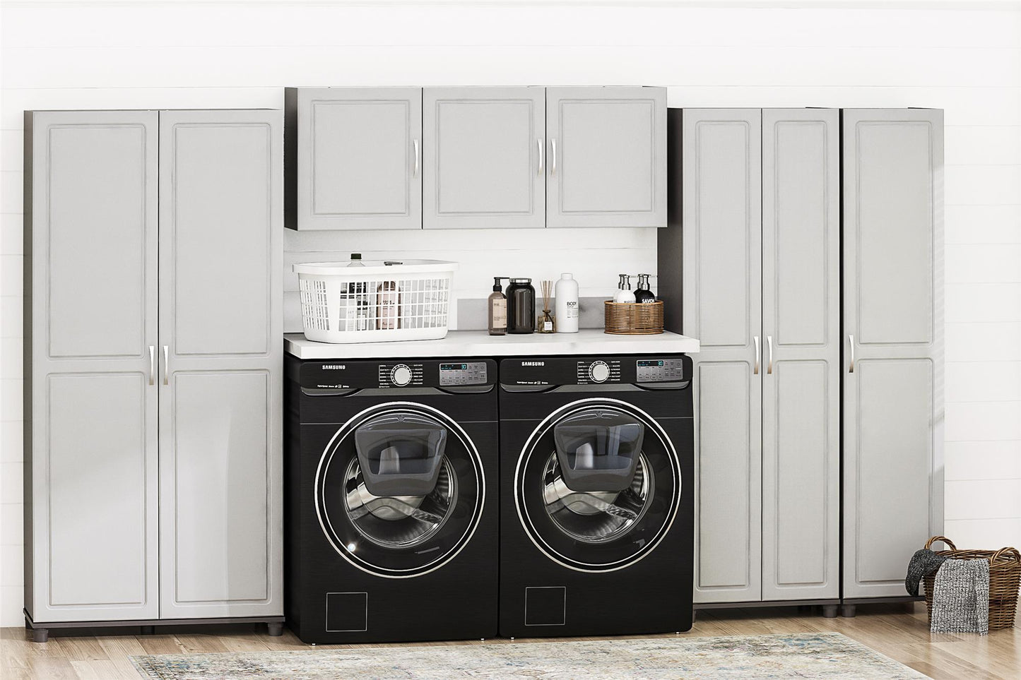 Kendall 16 Inch Multipurpose Storage Cabinet with 5 Shelves - Gray