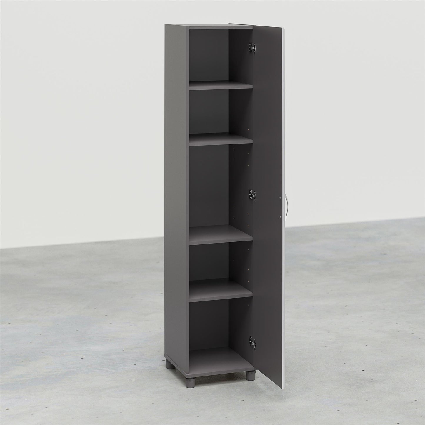 Kendall 16 Inch Multipurpose Storage Cabinet with 5 Shelves - Gray