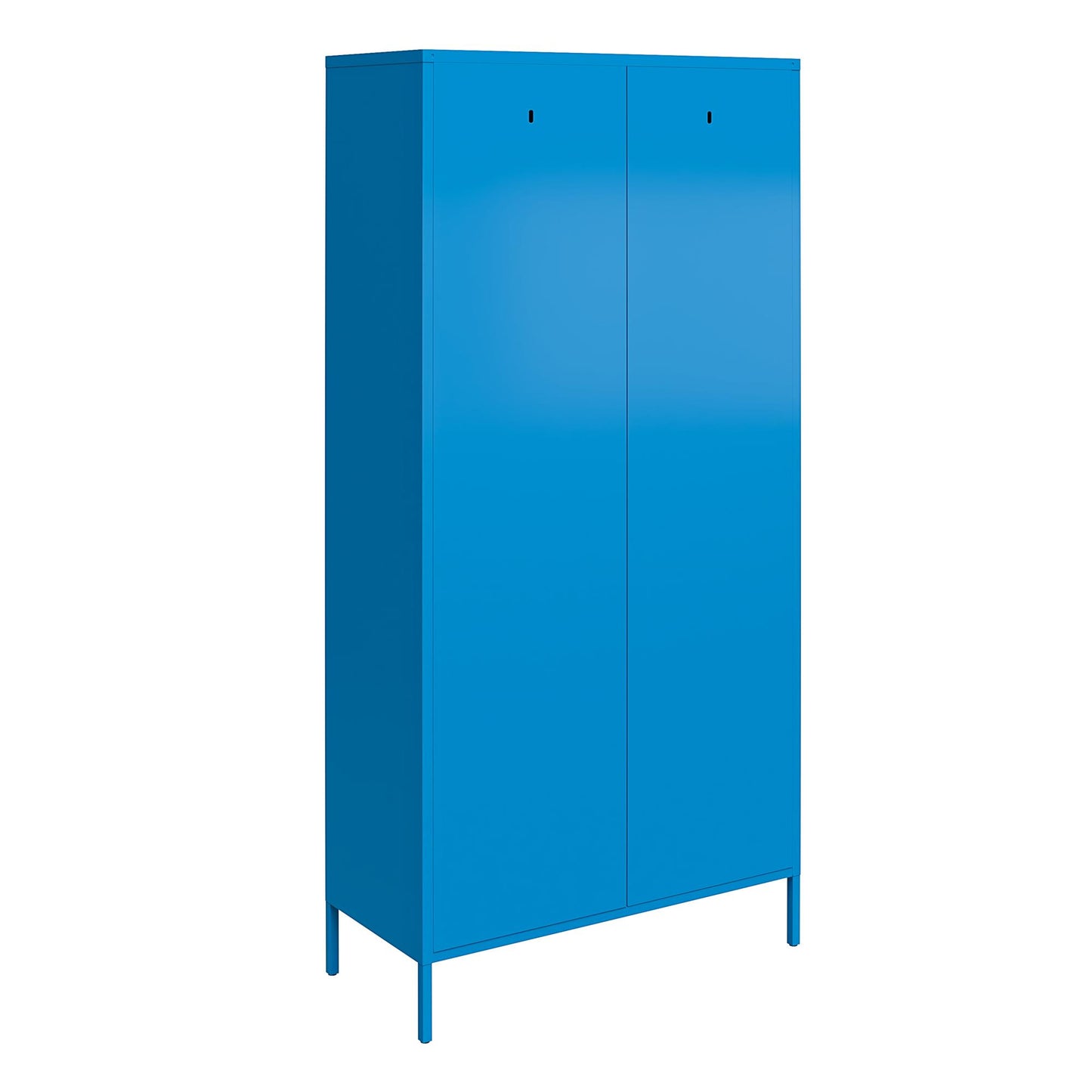 Cache Cache 2 Door Tall Metal Locker Style Storage Cabinet, Blue - Blue