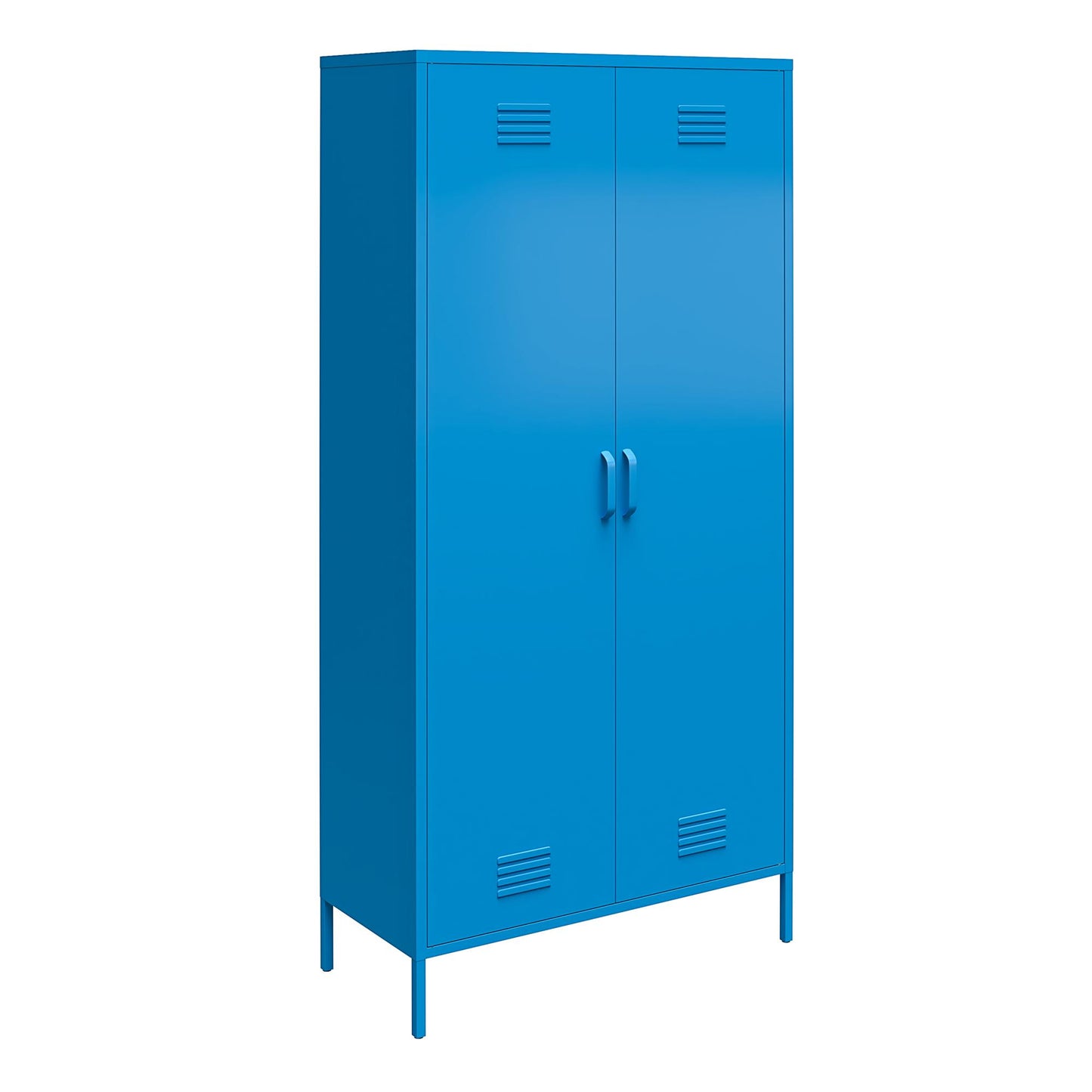 Cache Cache 2 Door Tall Metal Locker Style Storage Cabinet, Blue - Blue