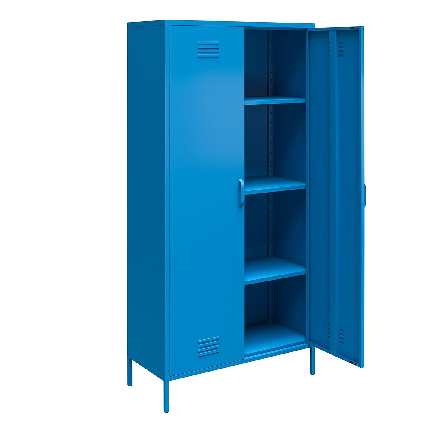 Cache Cache 2 Door Tall Metal Locker Style Storage Cabinet, Blue - Blue