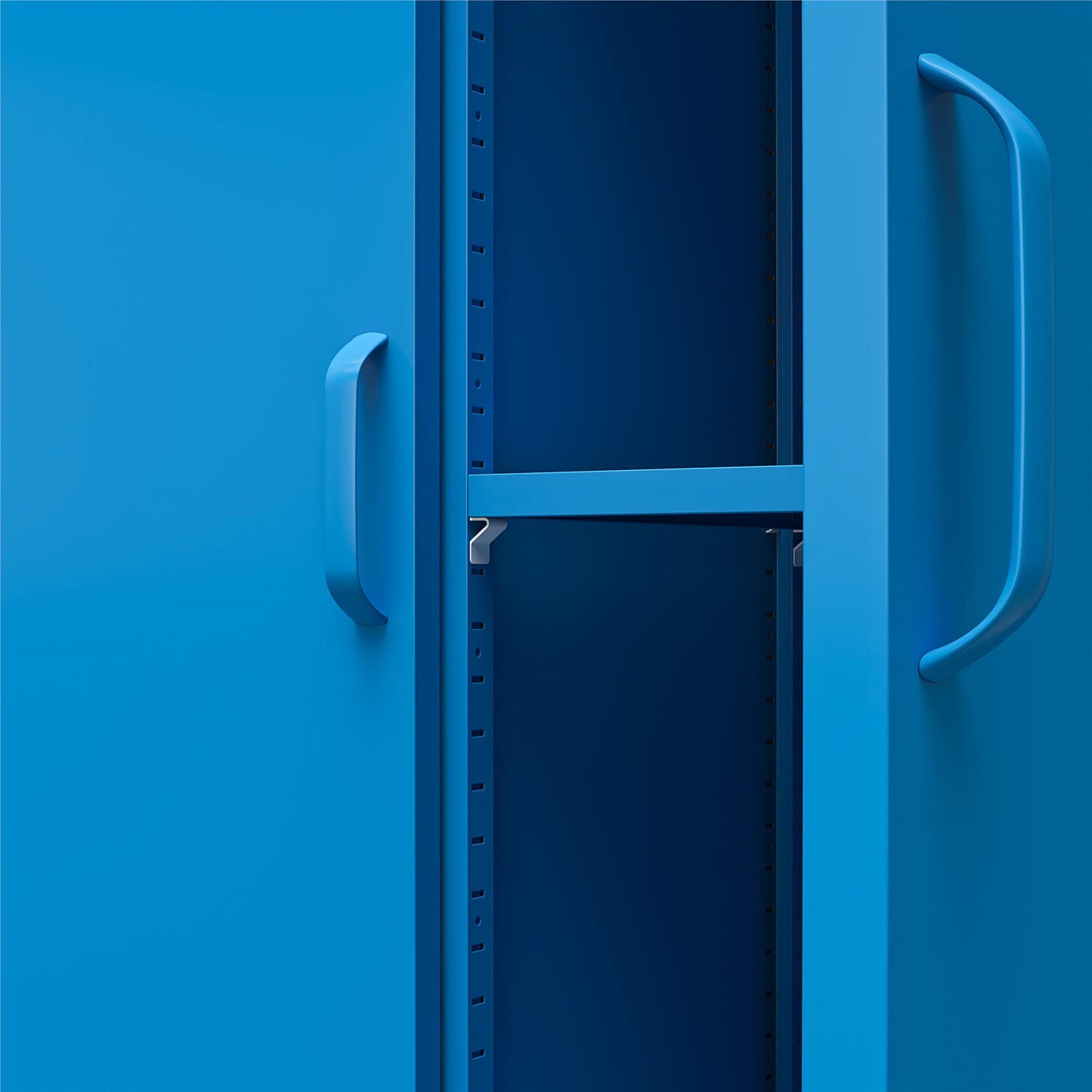 Cache Cache 2 Door Tall Metal Locker Style Storage Cabinet, Blue - Blue