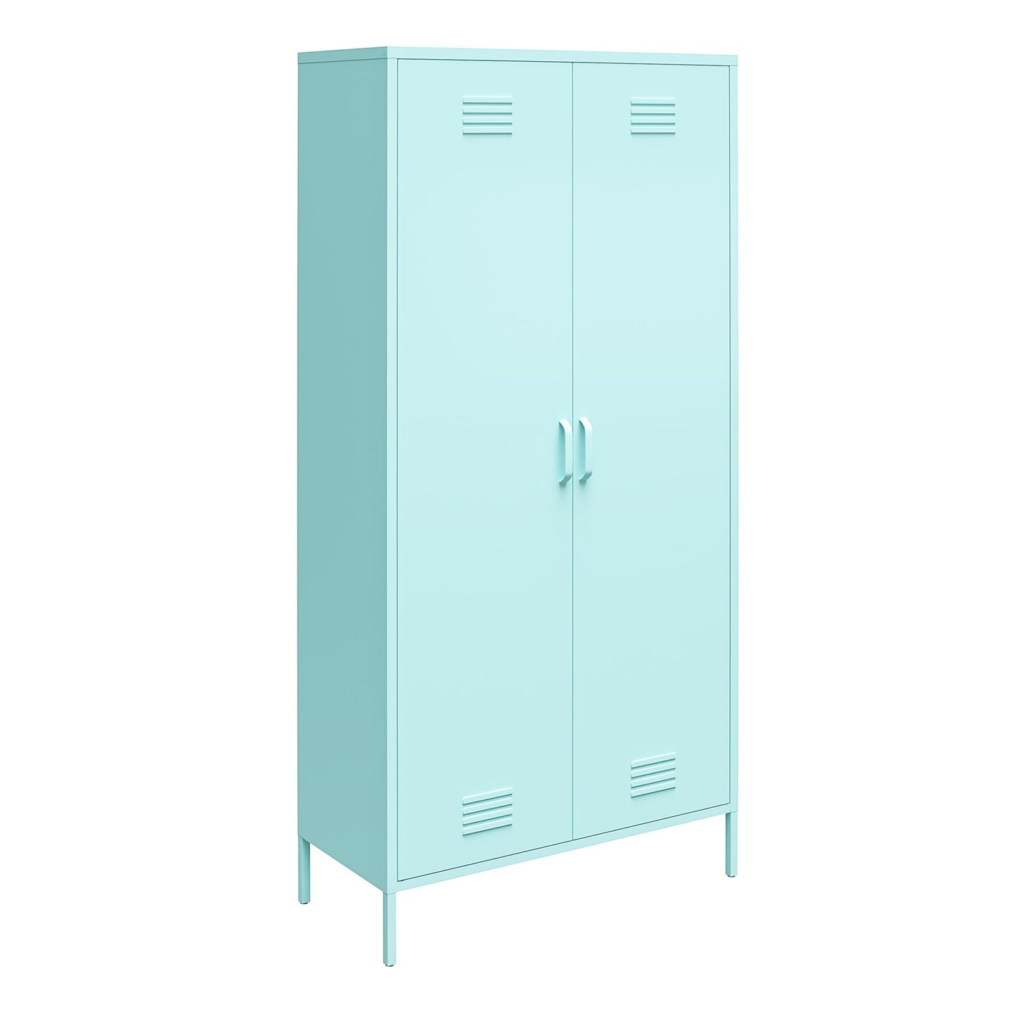 Cache 2 Door Tall Metal Locker Style Storage Cabinet, Mint - Spearmint