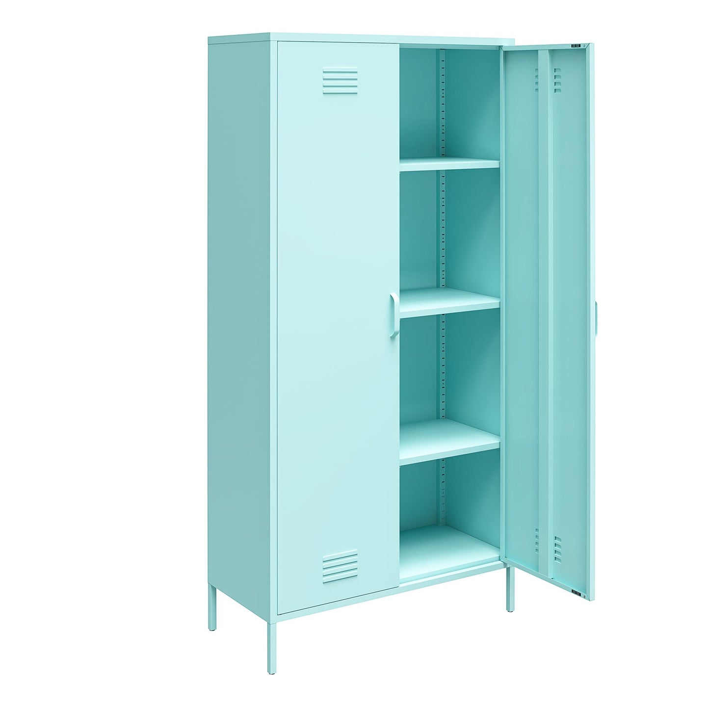 Cache 2 Door Tall Metal Locker Style Storage Cabinet, Mint - Spearmint