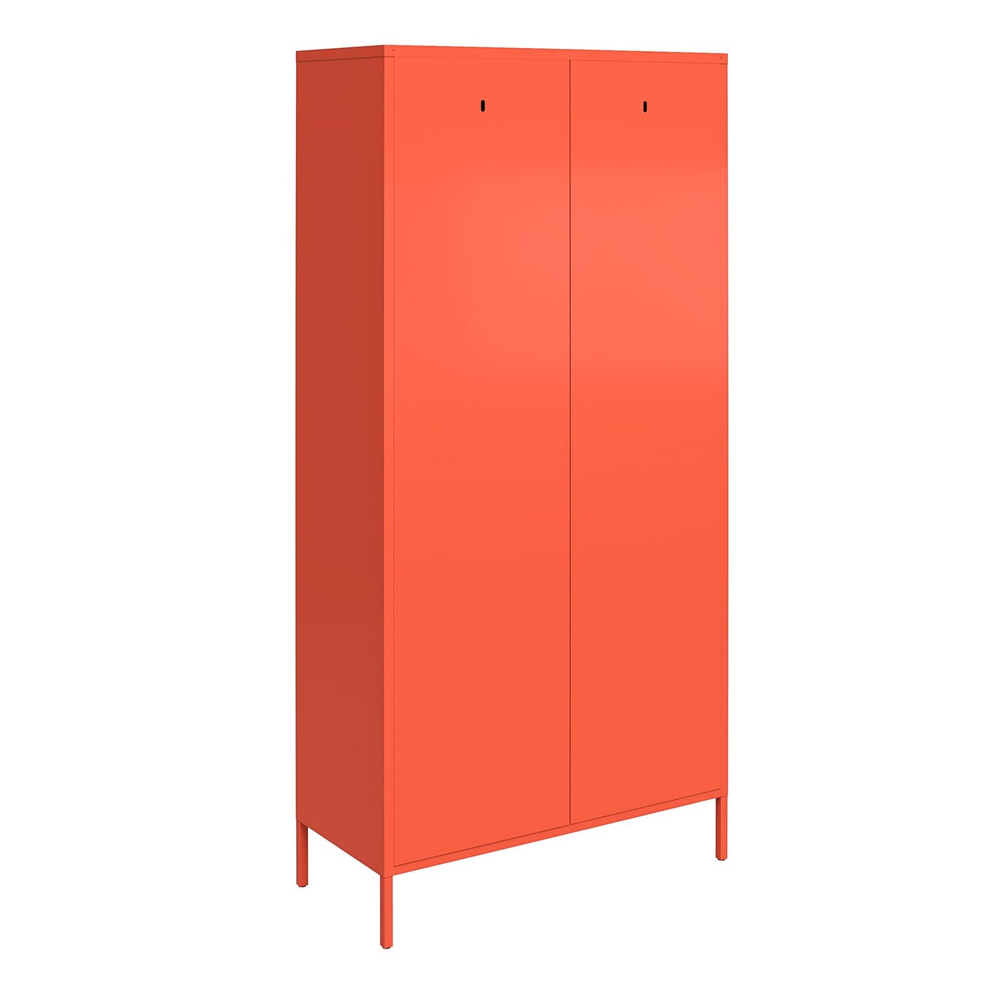 Cache 2 Door Tall Metal Locker Style Storage Cabinet, Orange - Orange