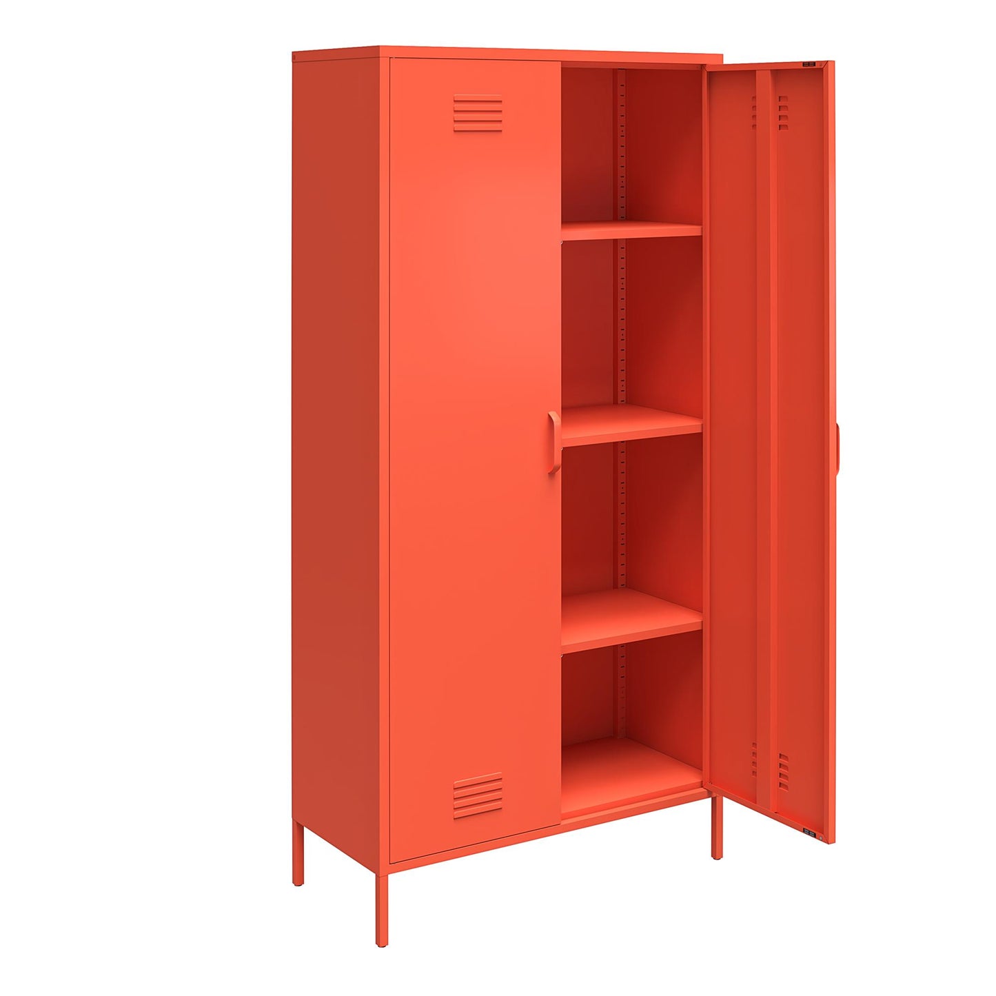 Cache 2 Door Tall Metal Locker Style Storage Cabinet, Orange - Orange
