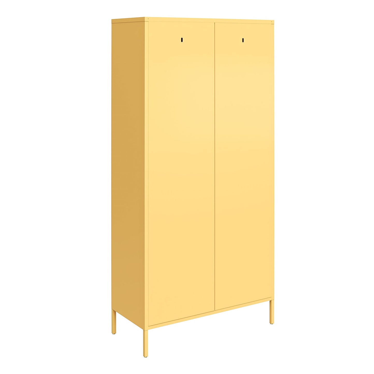 Cache 2 Door Tall Metal Locker Style Storage Cabinet, Yellow - Yellow