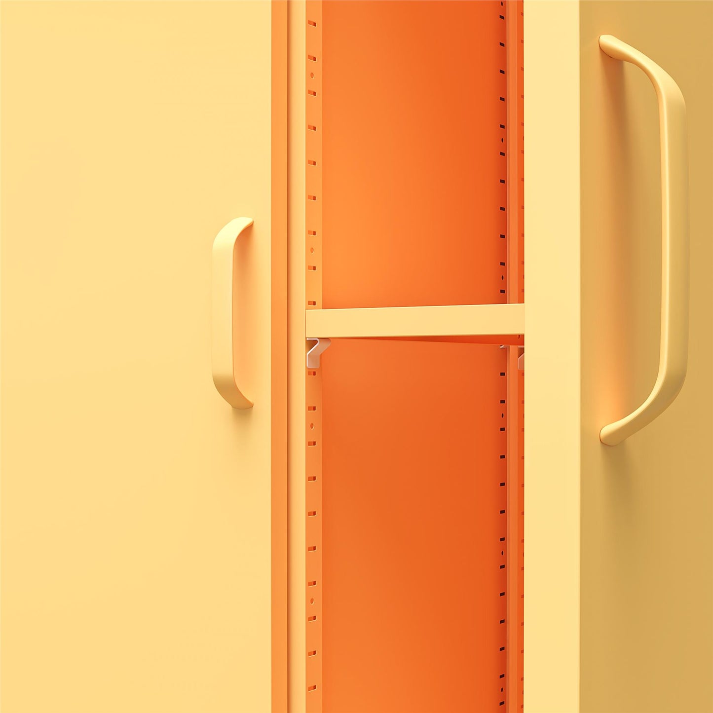 Cache 2 Door Tall Metal Locker Style Storage Cabinet, Yellow - Yellow