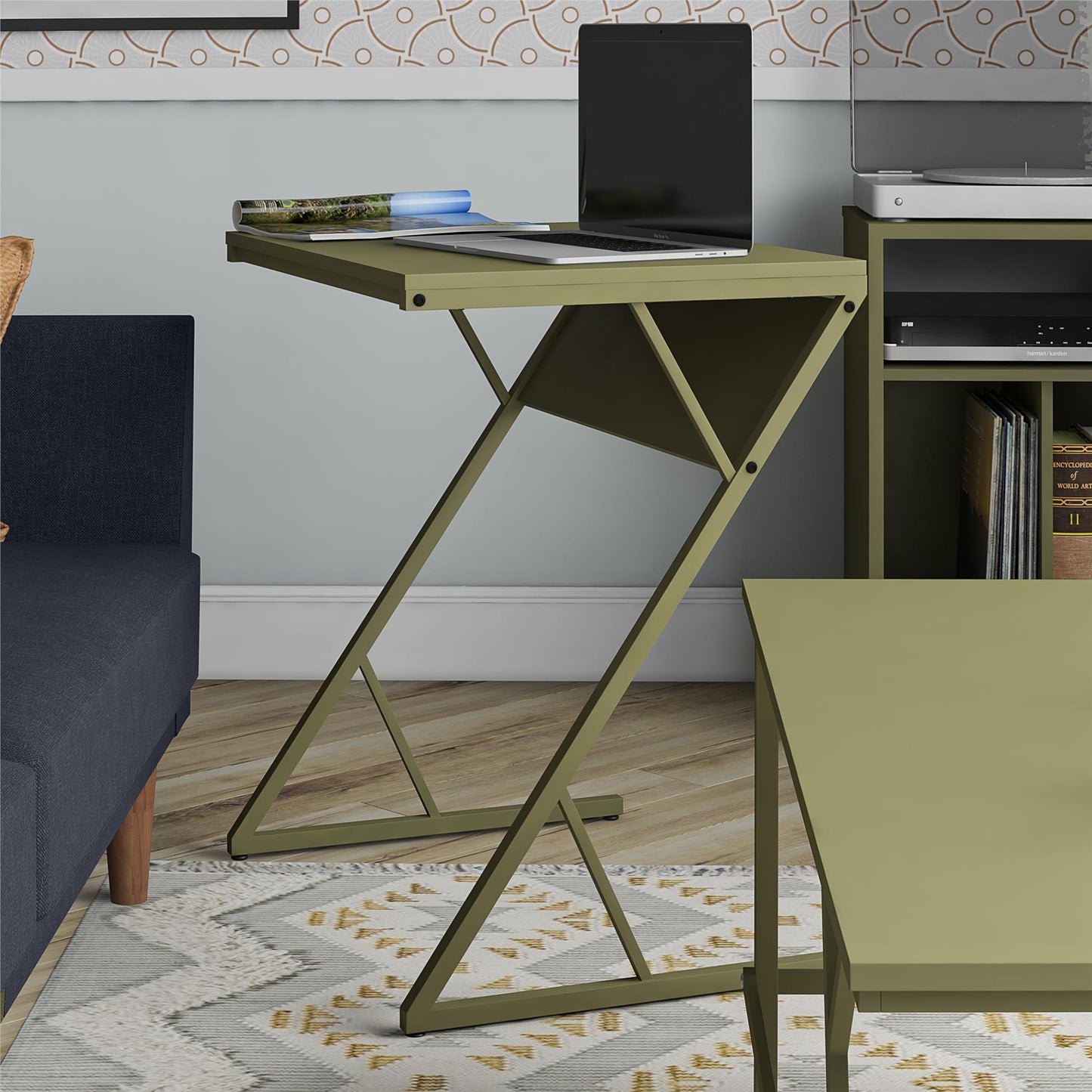 Regal Laptop Couch Desk & Accent Table, Olive Green - Olive Green
