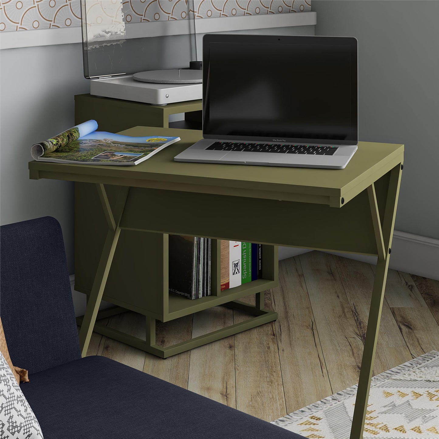 Regal Laptop Couch Desk & Accent Table, Olive Green - Olive Green