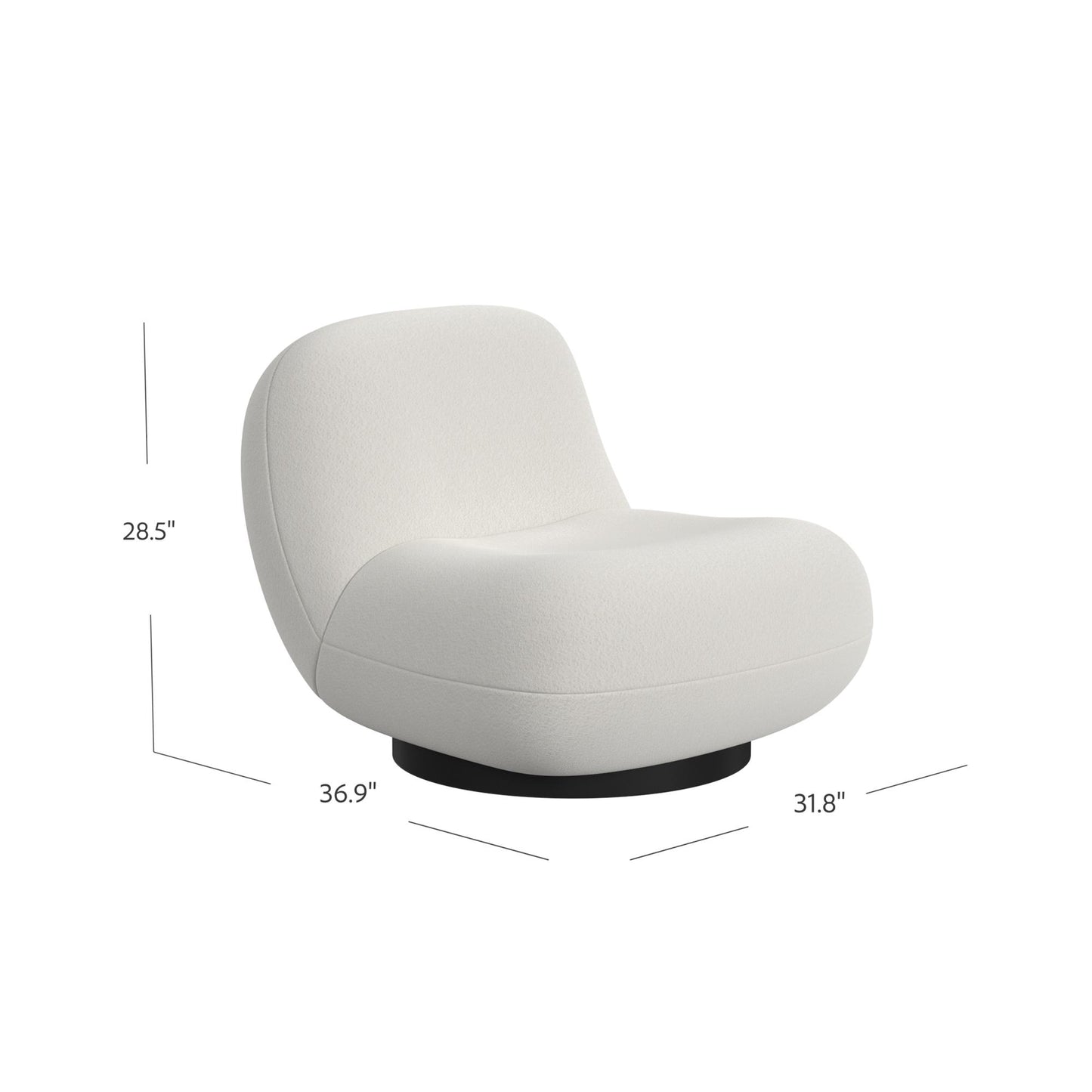 Crosby Boucle Swivel Chair - White