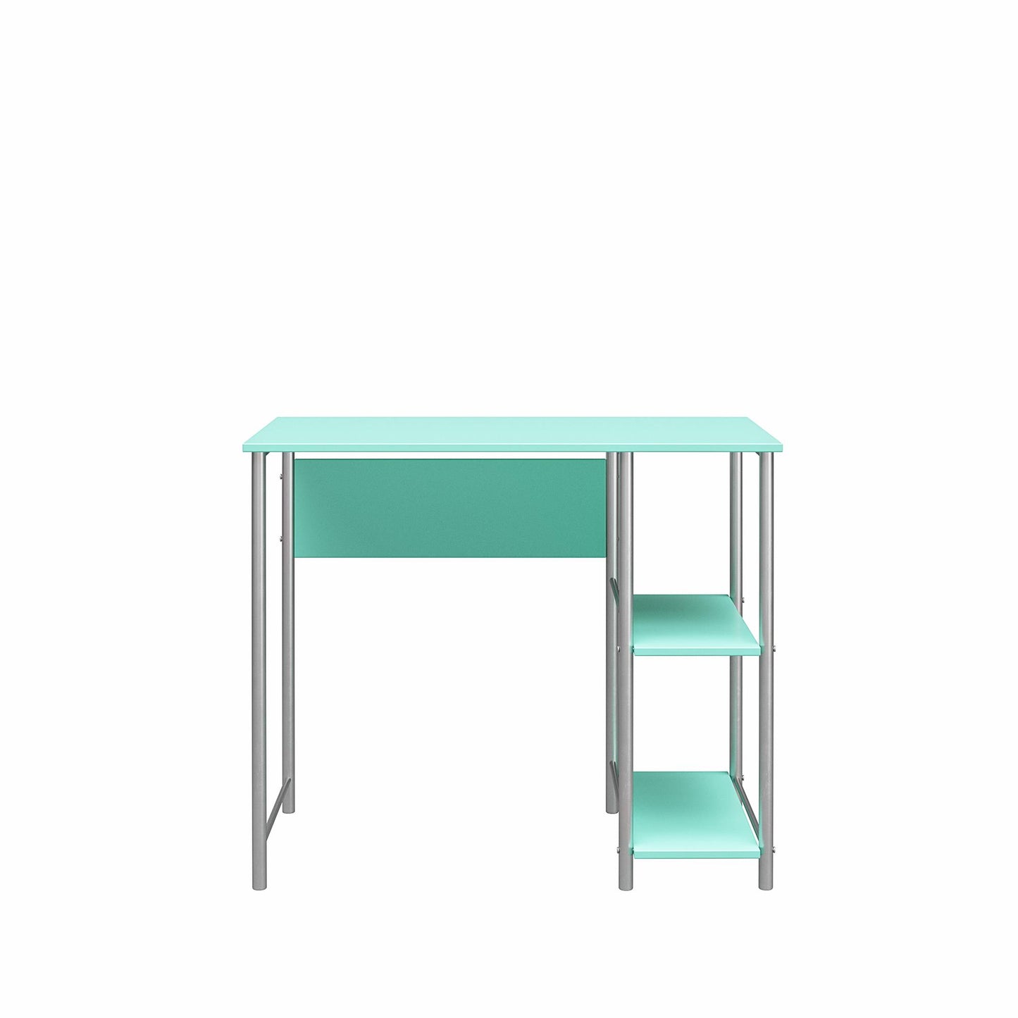 Meridian Metal Student Computer Desk With 2 Side Storage Shelves - Spearmint