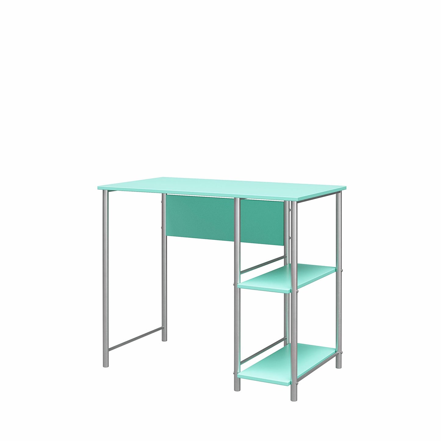 Meridian Metal Student Computer Desk With 2 Side Storage Shelves - Spearmint