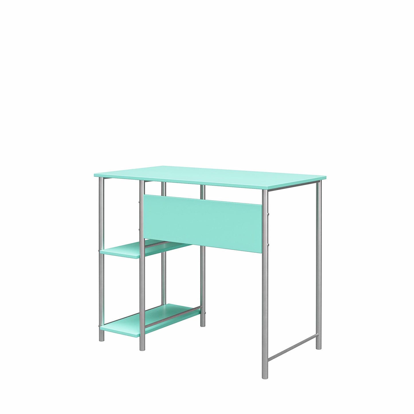 Meridian Metal Student Computer Desk With 2 Side Storage Shelves - Spearmint