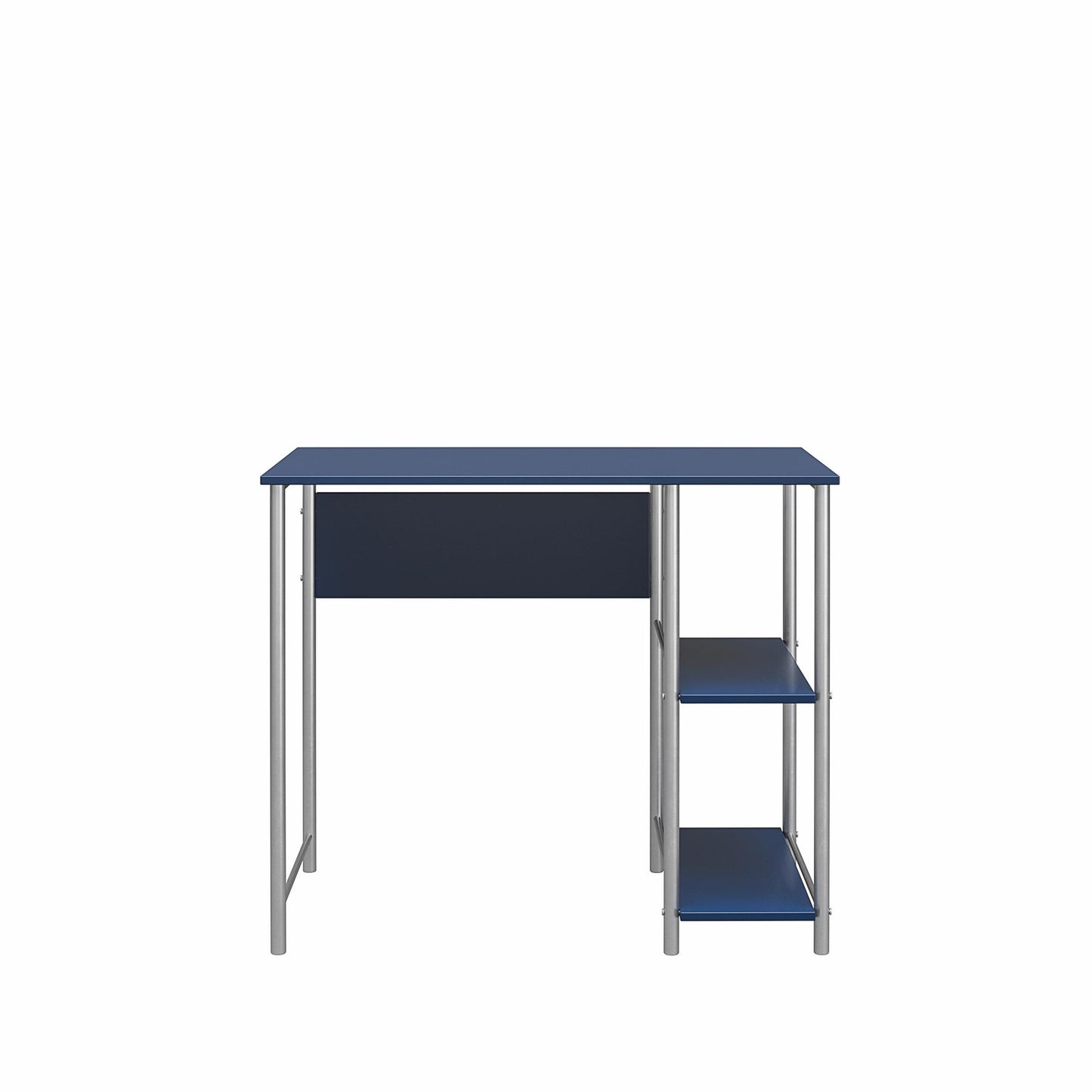 Meridian Metal Student Computer Desk With 2 Side Storage Shelves - Blue