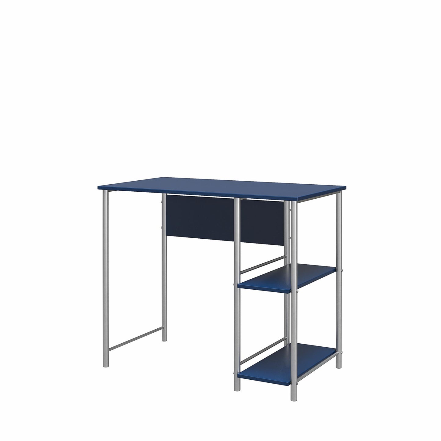 Meridian Metal Student Computer Desk With 2 Side Storage Shelves - Blue