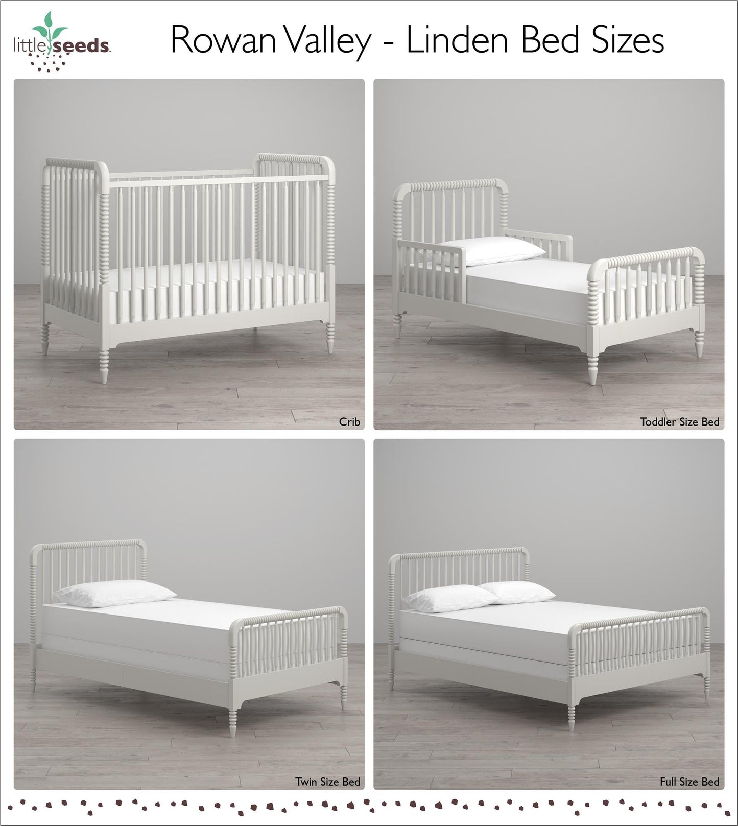 Rowan Valley Linden Kids’ Twin Size Bed with Wood Spindles - White - Twin