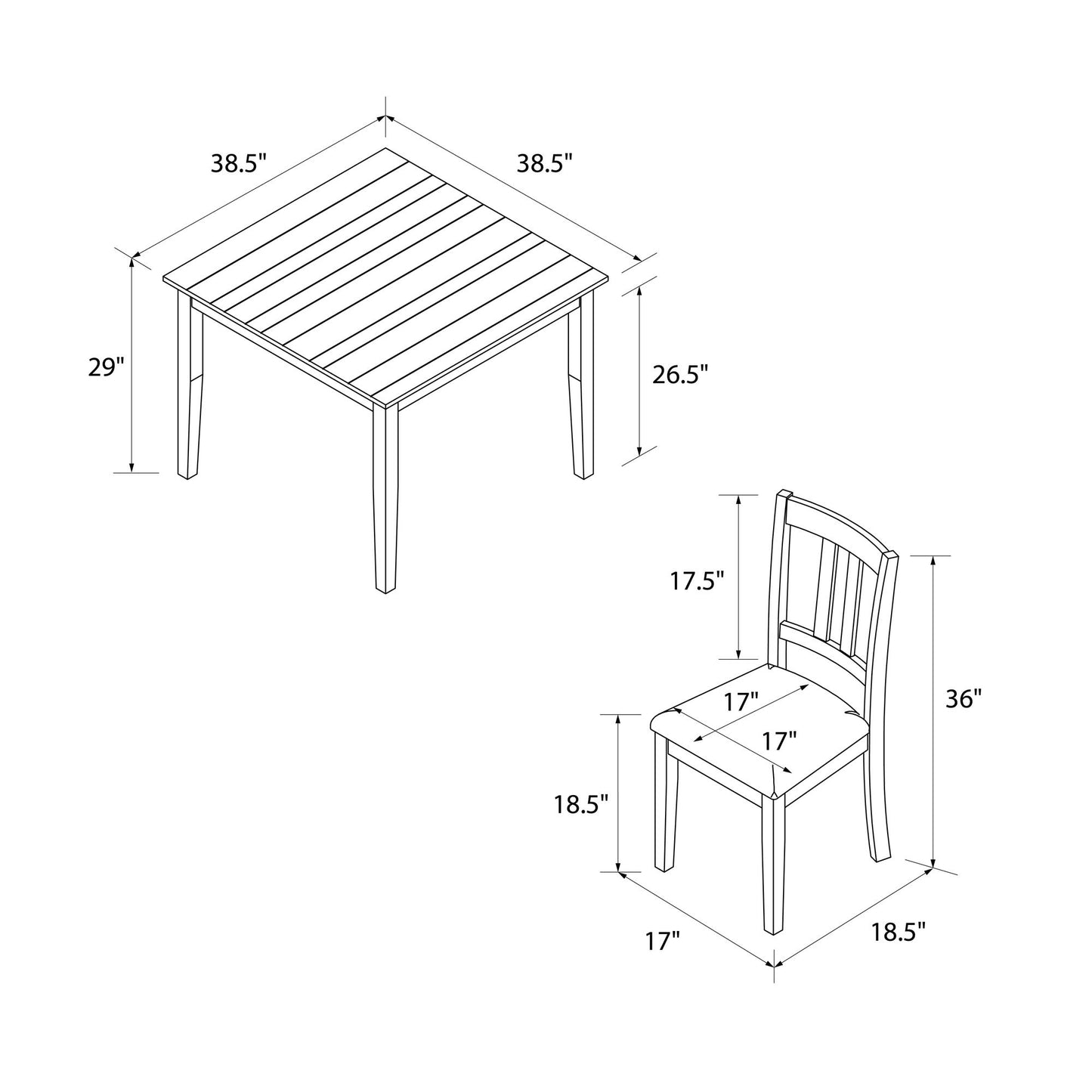 Redmond 5 Piece Traditional Dining Set with Table and 4 Chairs - Espresso